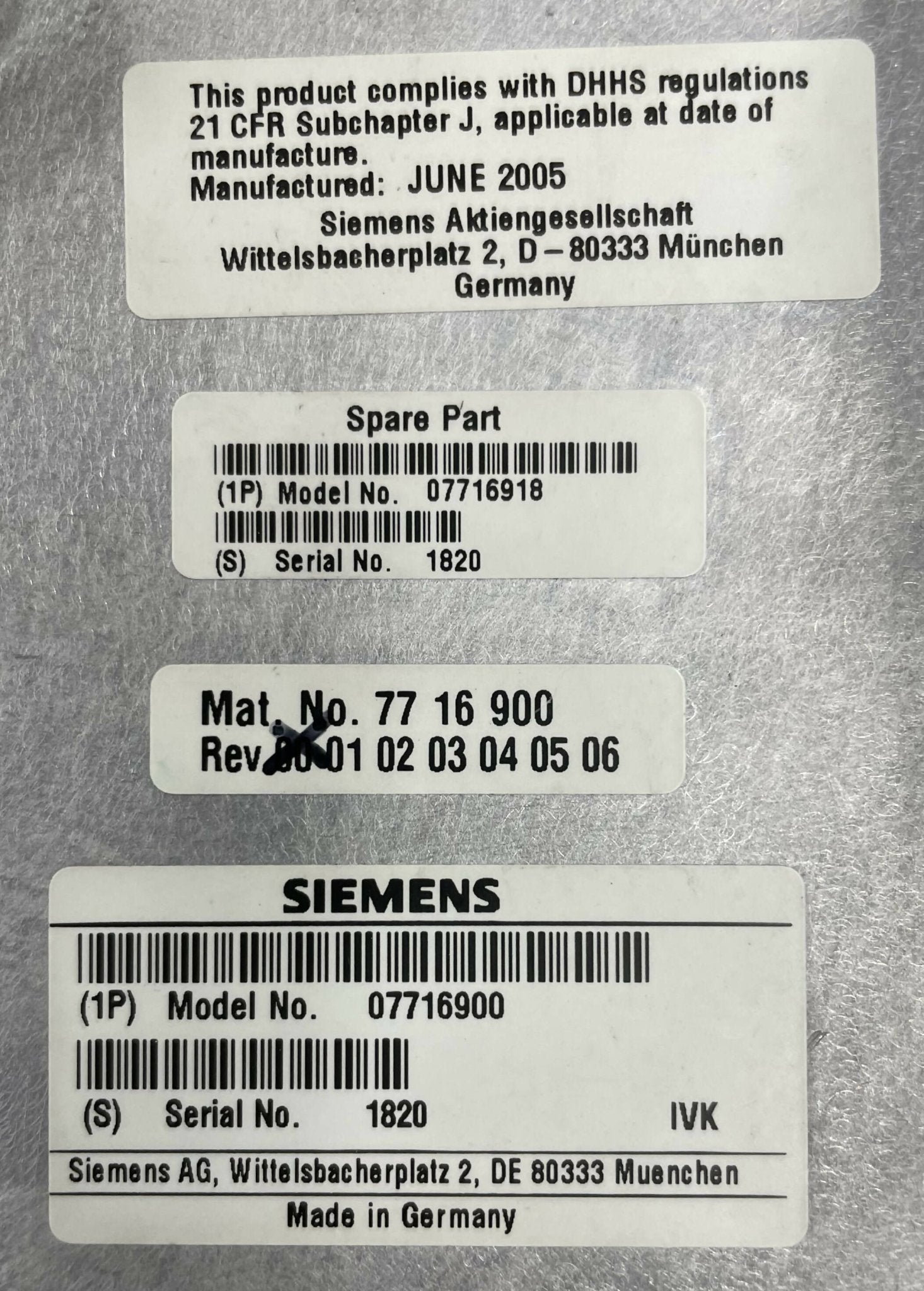 Siemens 7716900 - High Voltage HV Tank X-Ray Component Connector | Alo Tech Solutions