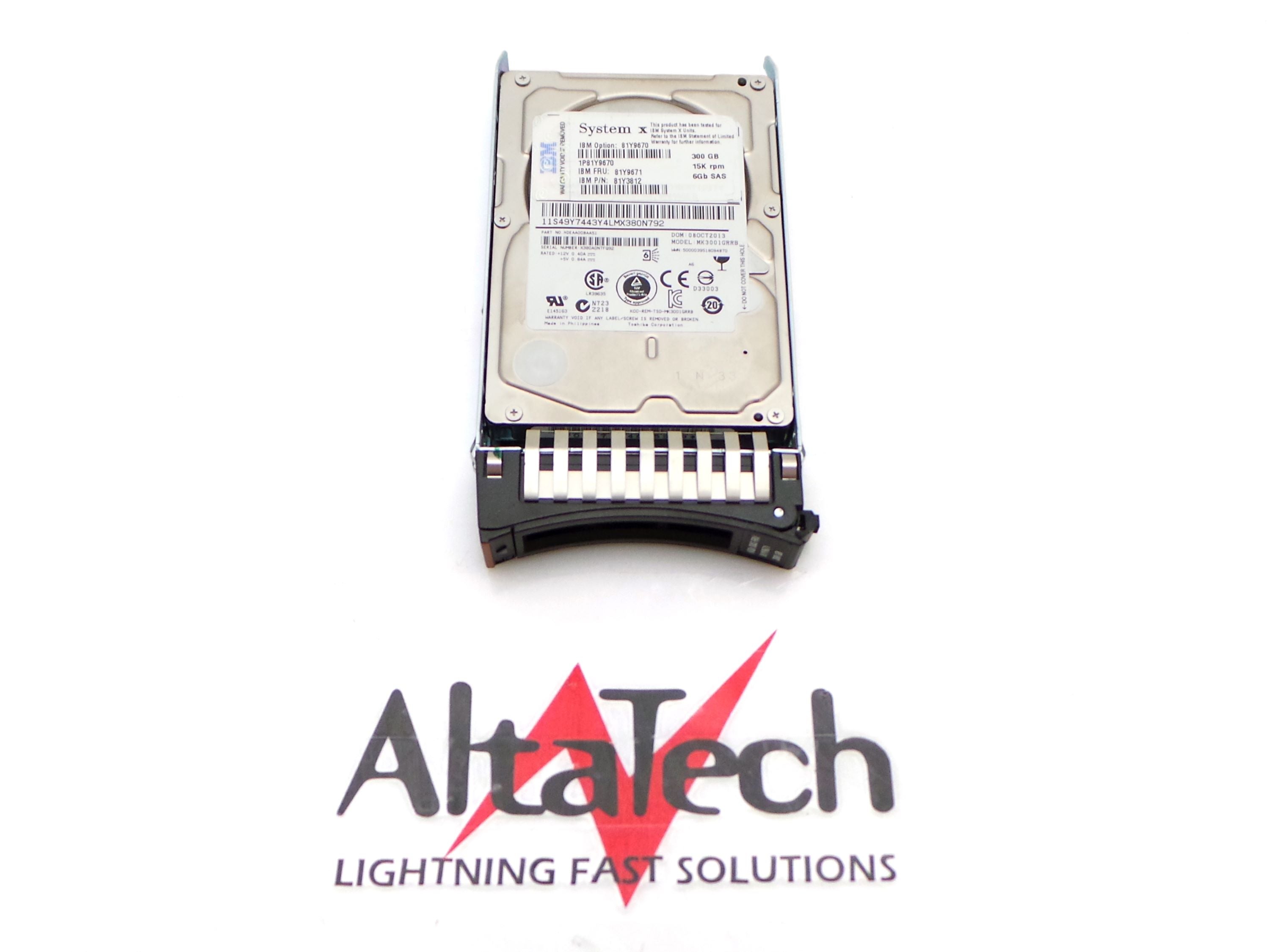 IBM 81Y9671 300GB 15K 6Gbps SAS SFF Hard Disk Drive for System x Serve