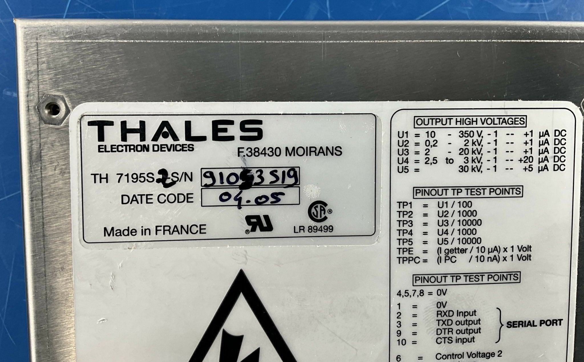 Image Intensifier HV Power Supply (TH-7195S-2 THALES