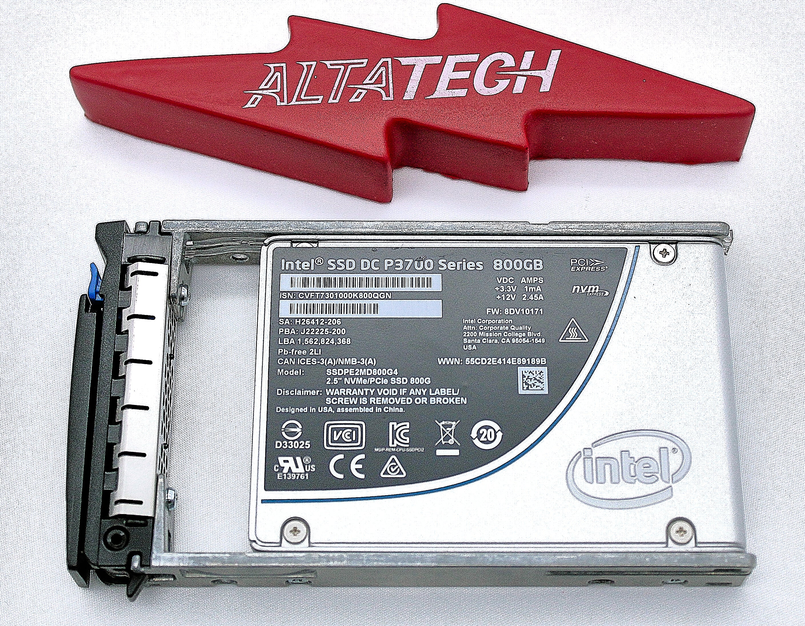 Intel SSDPE2MD800G4 800G SSD NVME PCIE 2.5
