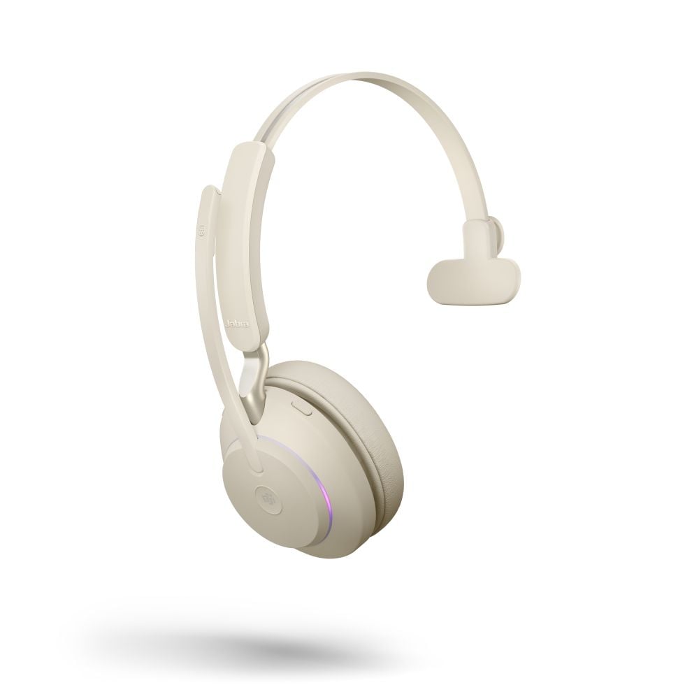 Jabra Evolve2 65 Mono Wireless Headset MS Certified - Beige (26599-889-898