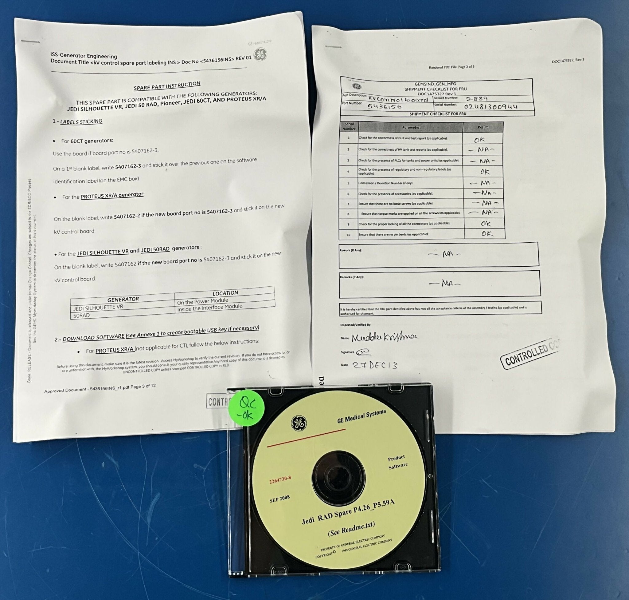 Jedi KV Control Spare P5.47 (5436156/5407162-3 GE