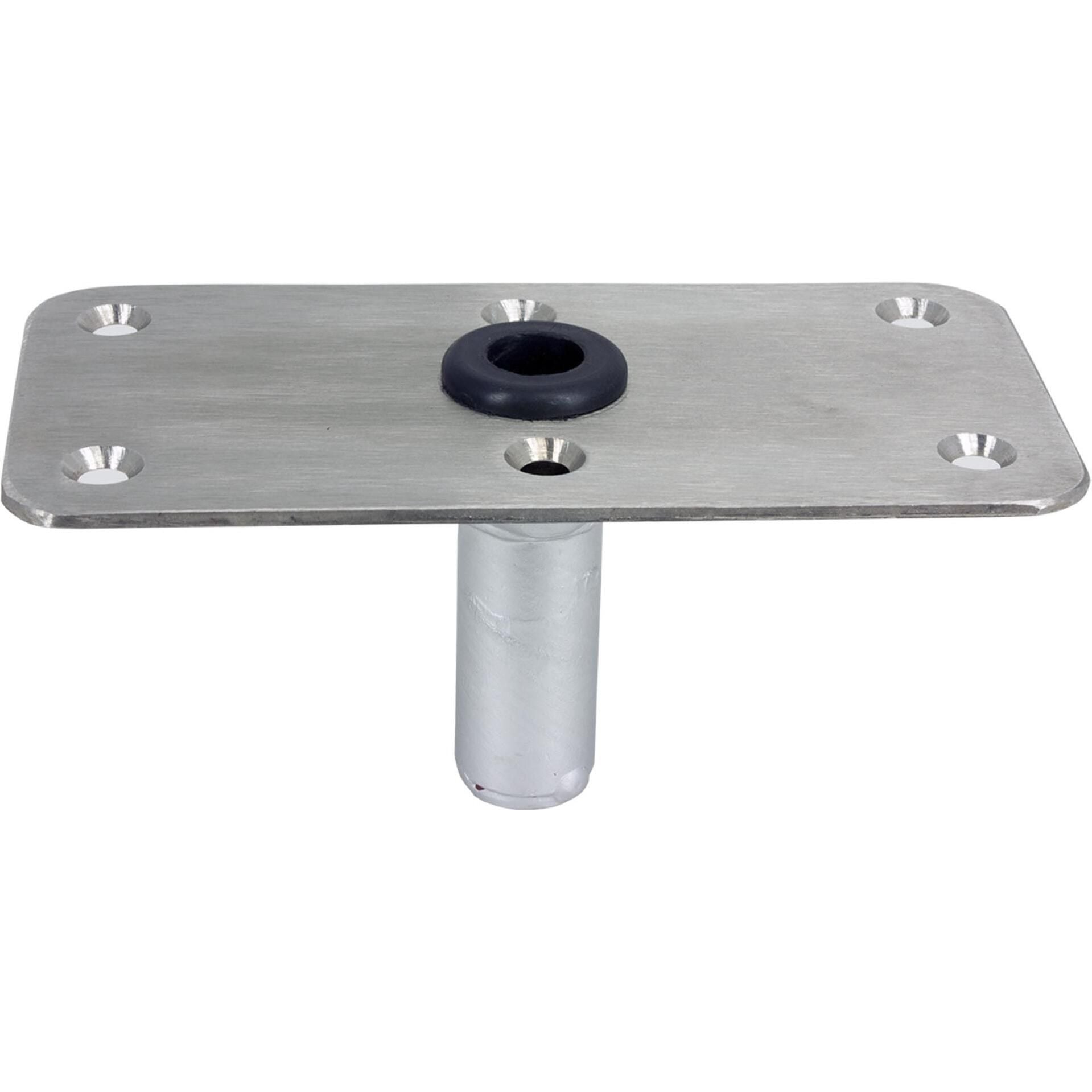 Springfield 3630005 King-Pin 4" x 8" SS Threaded Rectangular Base, Satin Finish
