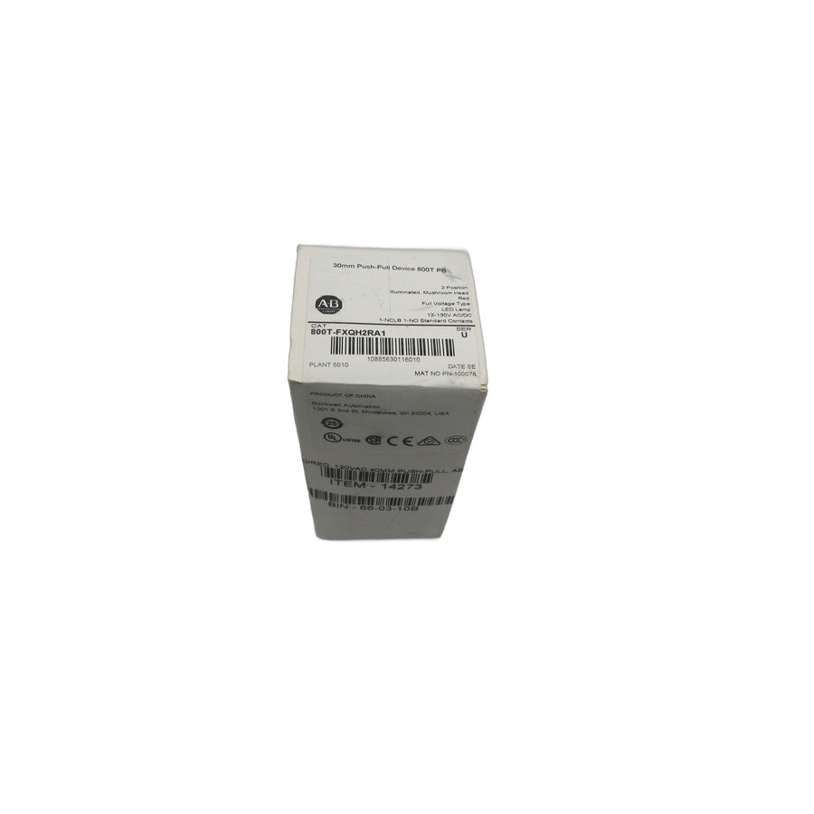 ALLEN BRADLEY 800T-FXQH2RA1 SER. U 12-130VAC/DC (WH) NSFS