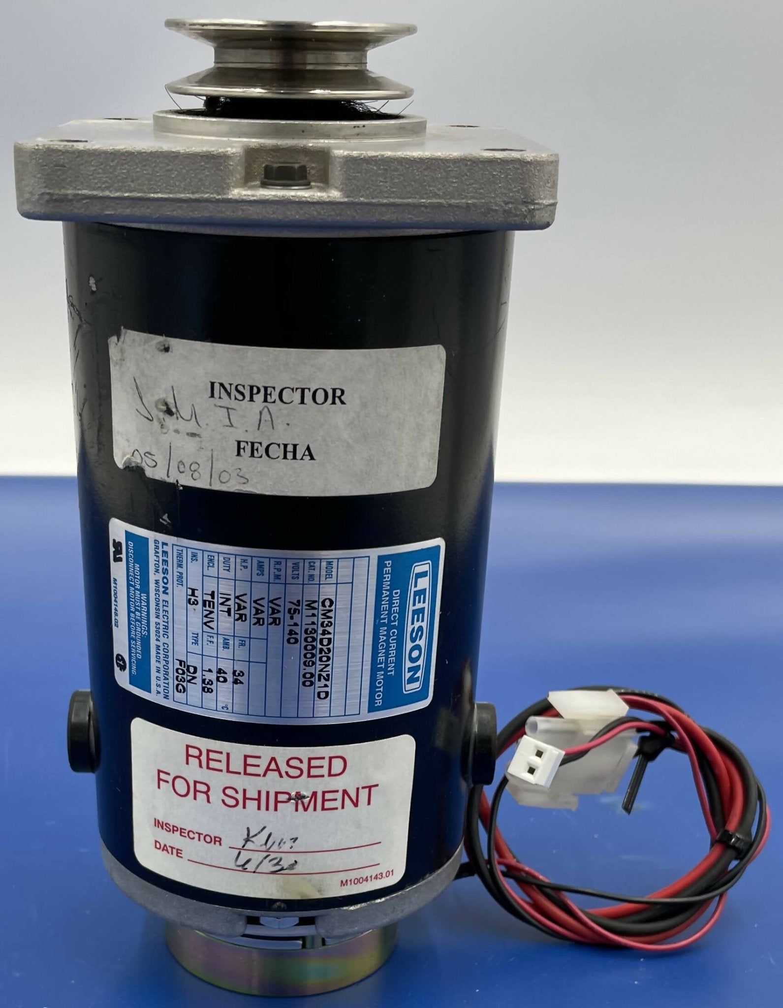 GE CMS34D20NZ1D - Leeson Drive Motor for AMX4 X-Ray Label | Alo Tech Solutions