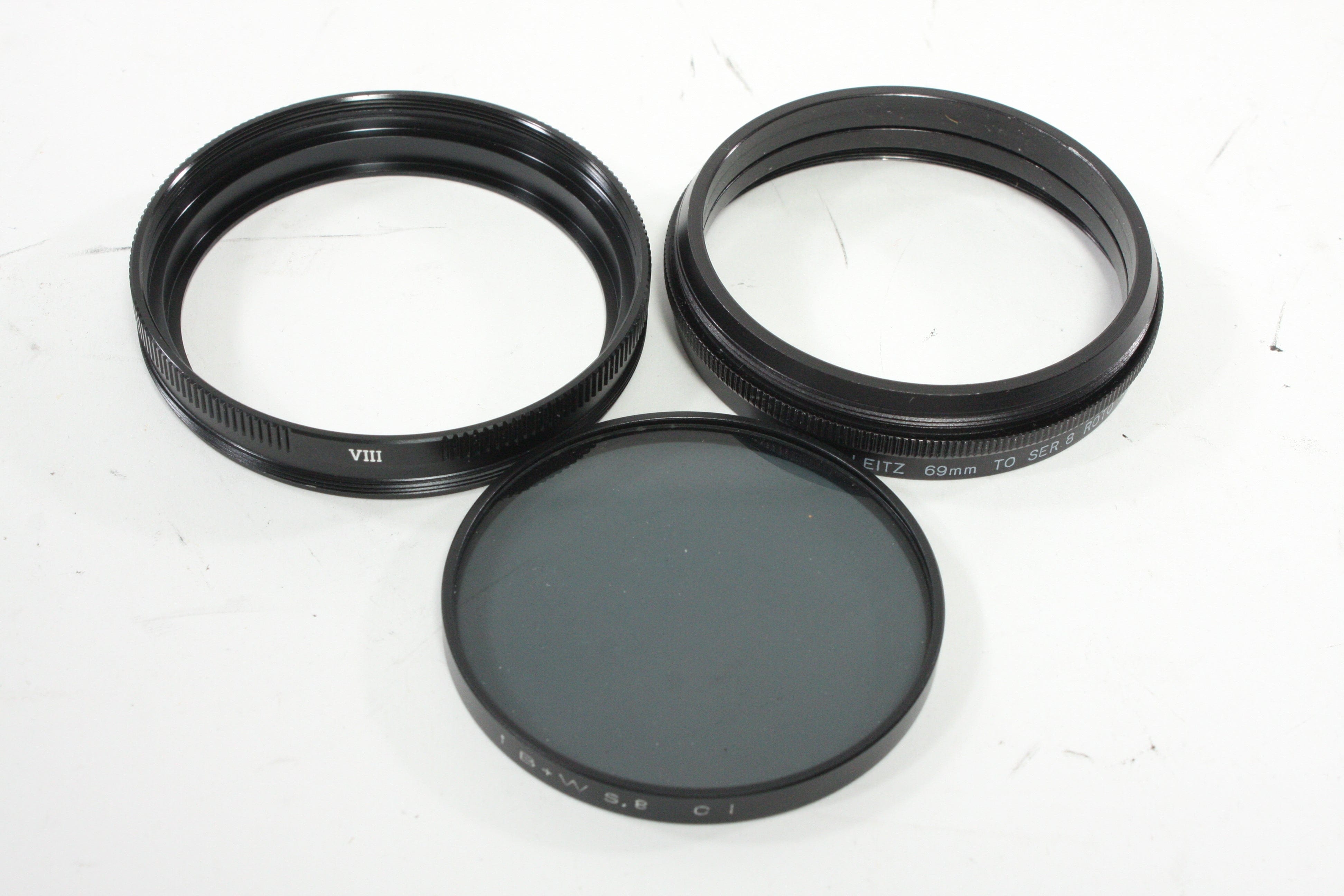 Leica E. Leitz 69mm Series 8 Roto Adapter/14165 with VIII and B&W Polarizer