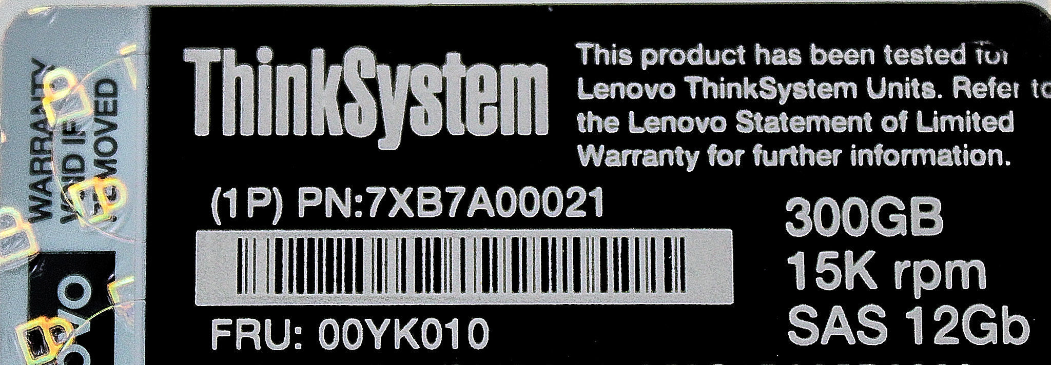 Lenovo 00YK010 300GB 15K SAS 12G 512N 2.5" HDD