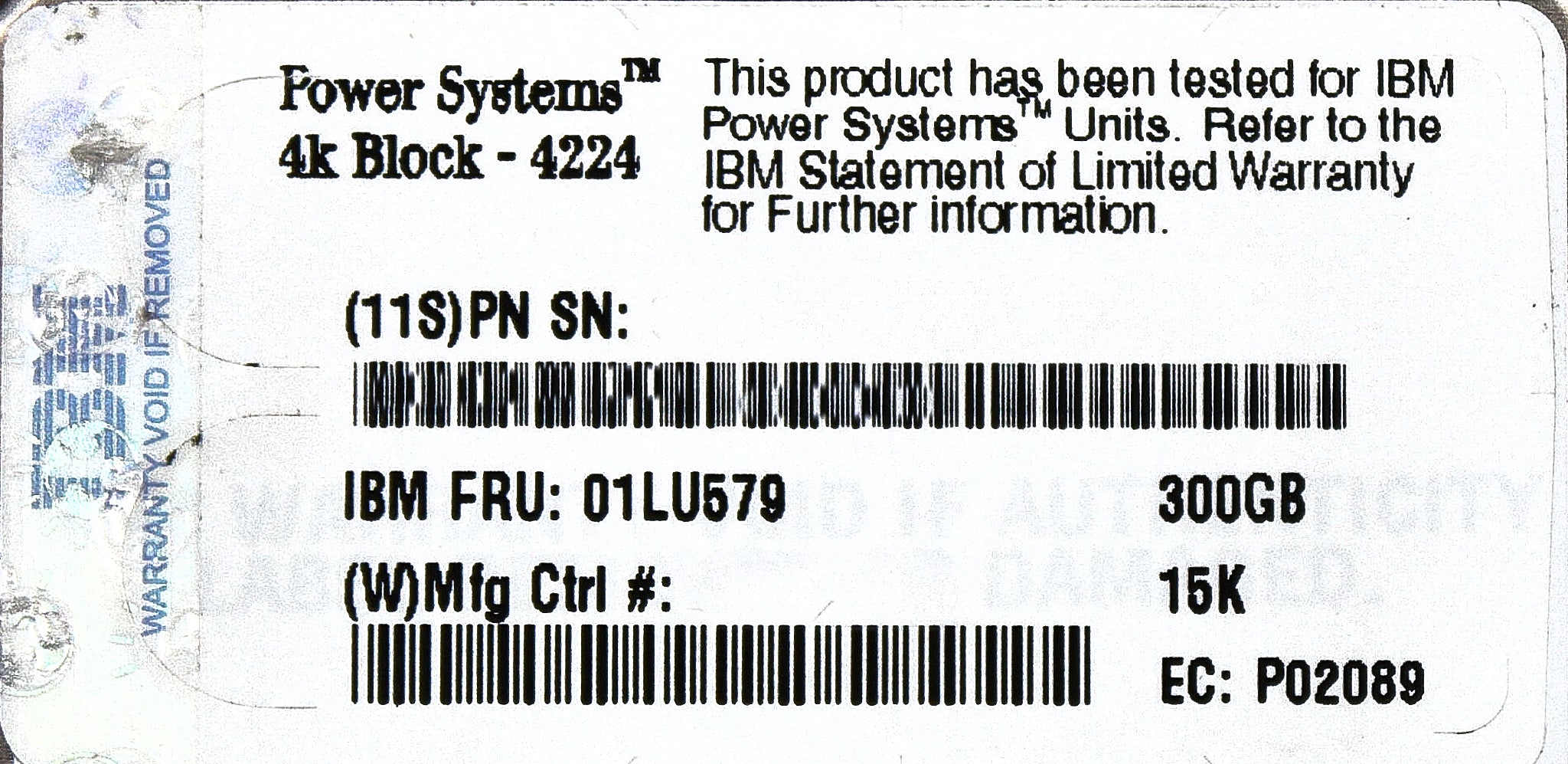 Lenovo 01LU579 300GB 15K SFF3 4K Cached HDD