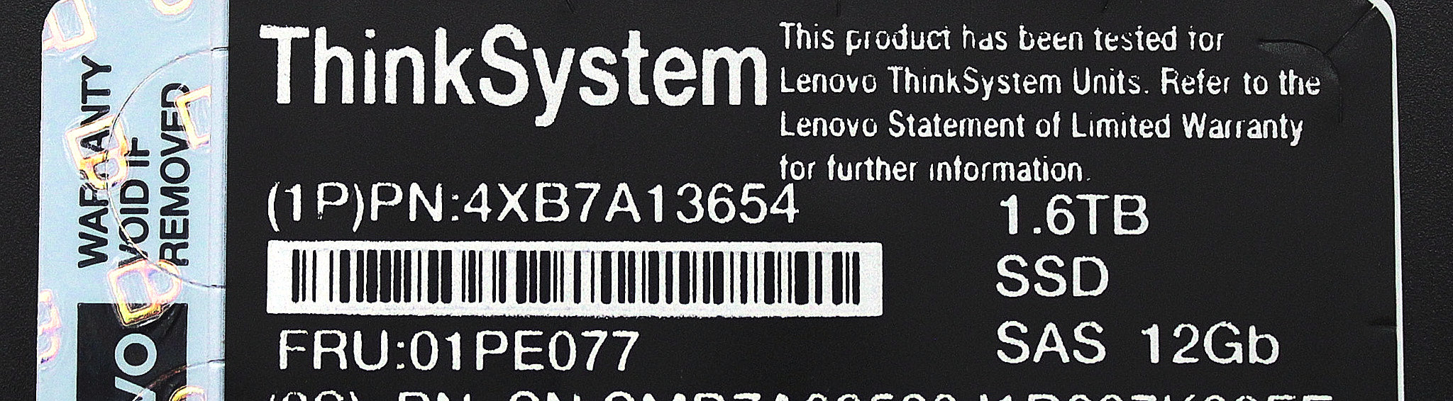 LENOVO 01PE077 ThinkSystem 2.5" PM1645 1.6TB Mainstream SAS 12Gb SSD