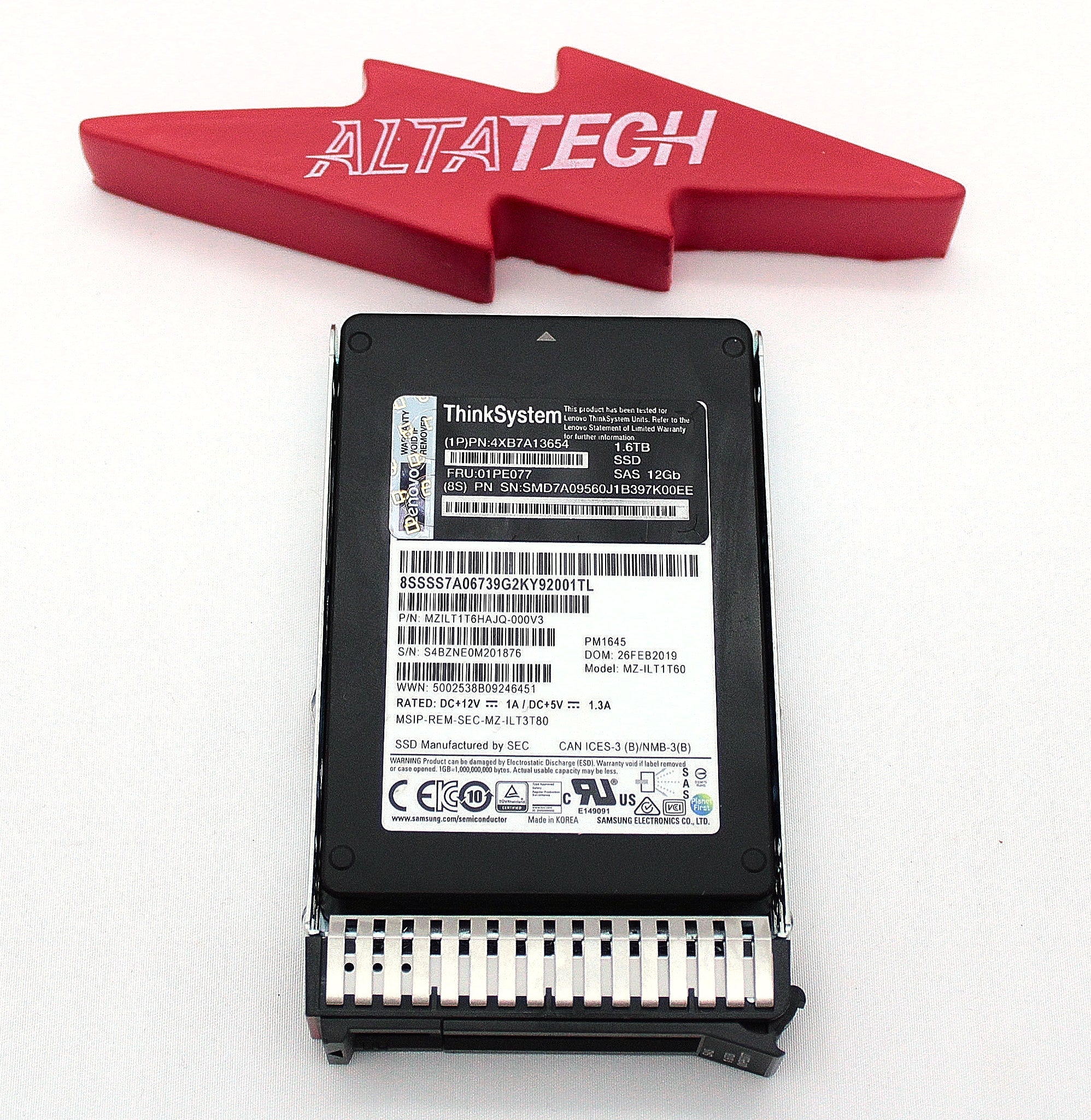 LENOVO 01PE077 ThinkSystem 2.5" PM1645 1.6TB Mainstream SAS 12Gb SSD
