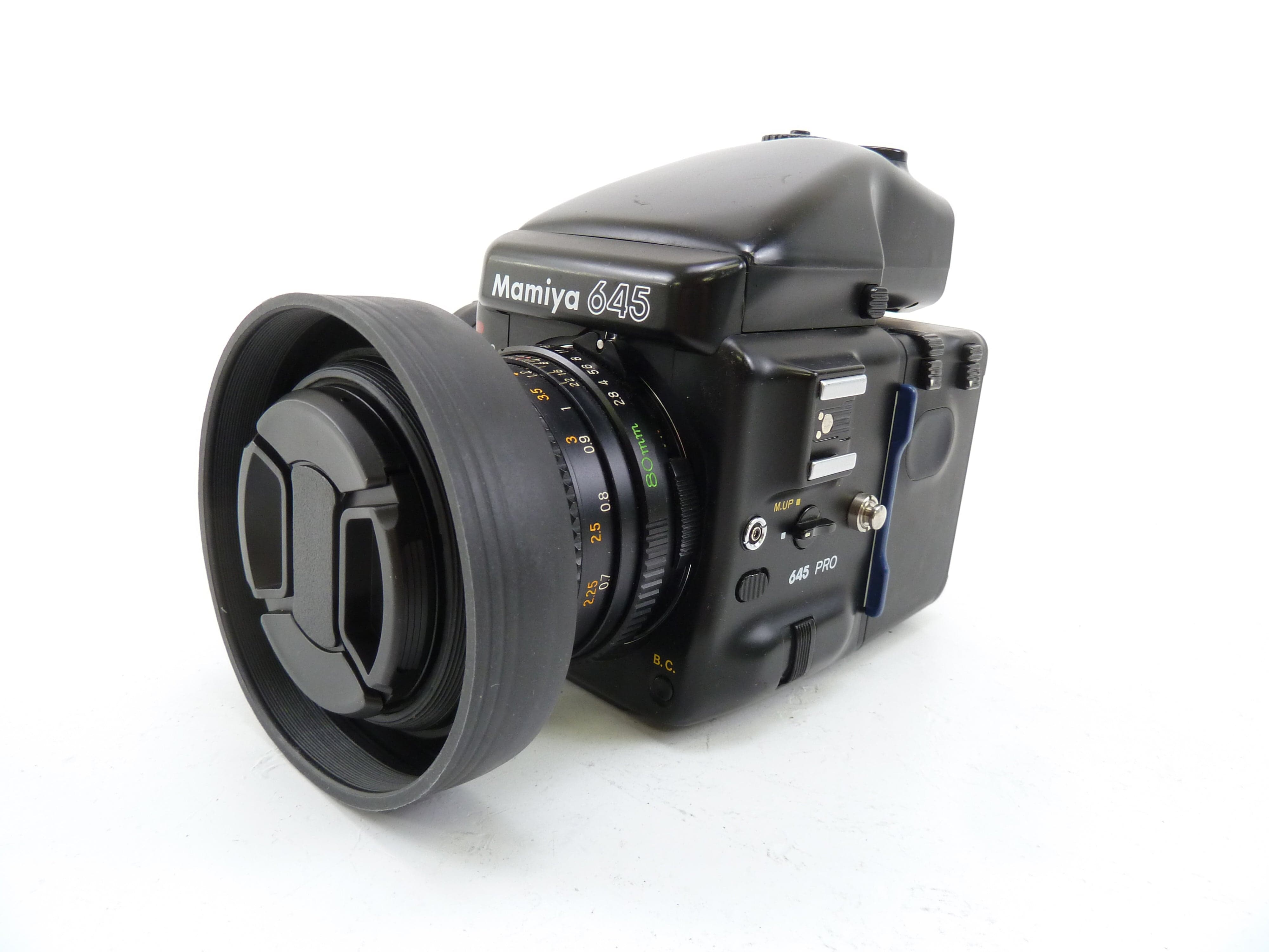 Mamiya 645 Pro Complete Outfit with AE Prism Finder, 80MM f2.8 C Lens, and 120 Back