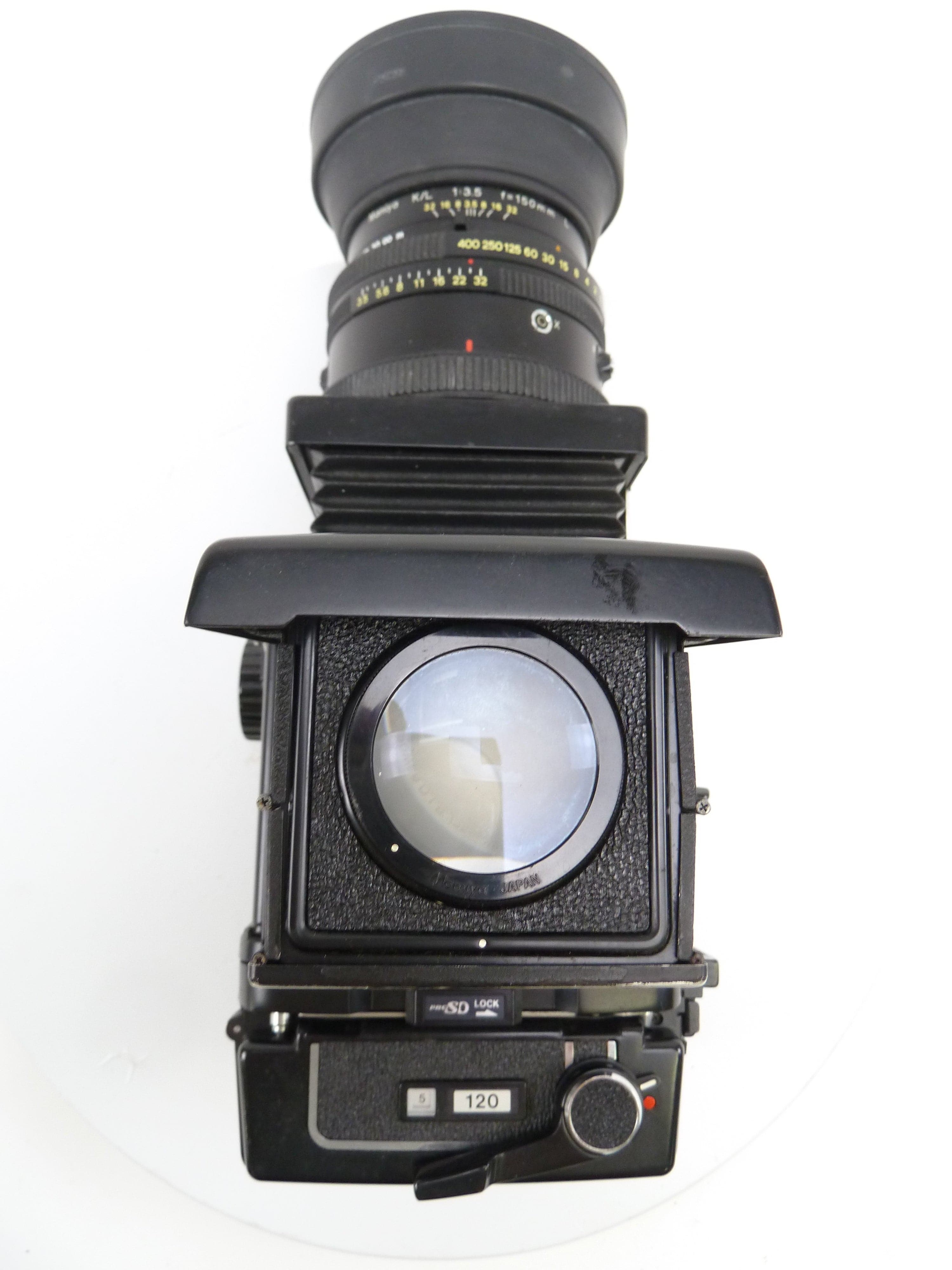 Mamiya RB67 Pro SD Camera Outfit with 150MM F3.5 K/L Lens, Pro SD 120 Back, & WLF