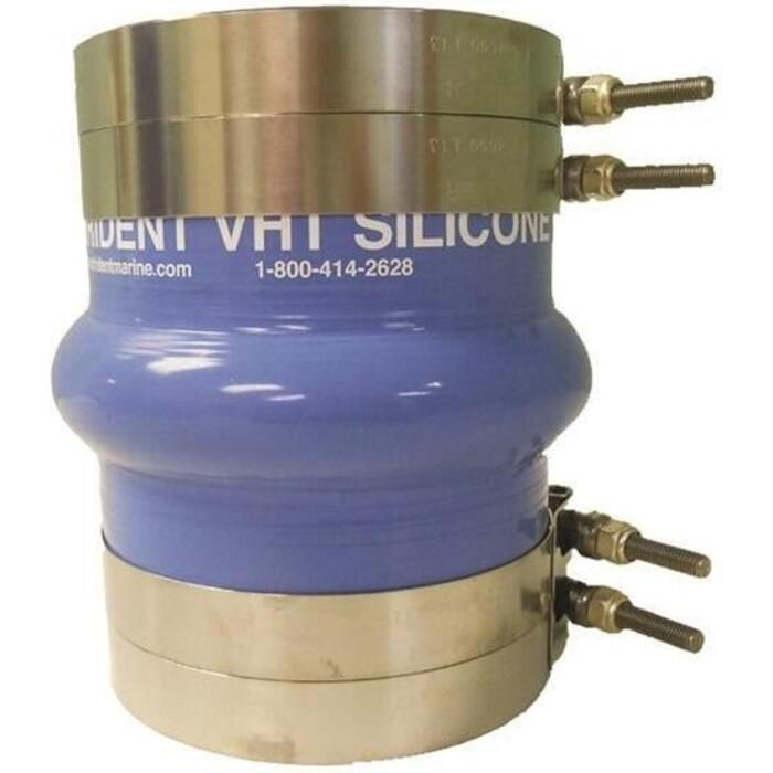 Trident Marine 272V5000-S/S Blue Silicone "VHT" Single Hump Hose w/T-Bolt Clamps, 5"