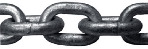 Grade 30 Proof Coil Hot Dip Galvanized Chain, 3/16" x 250' Pail
