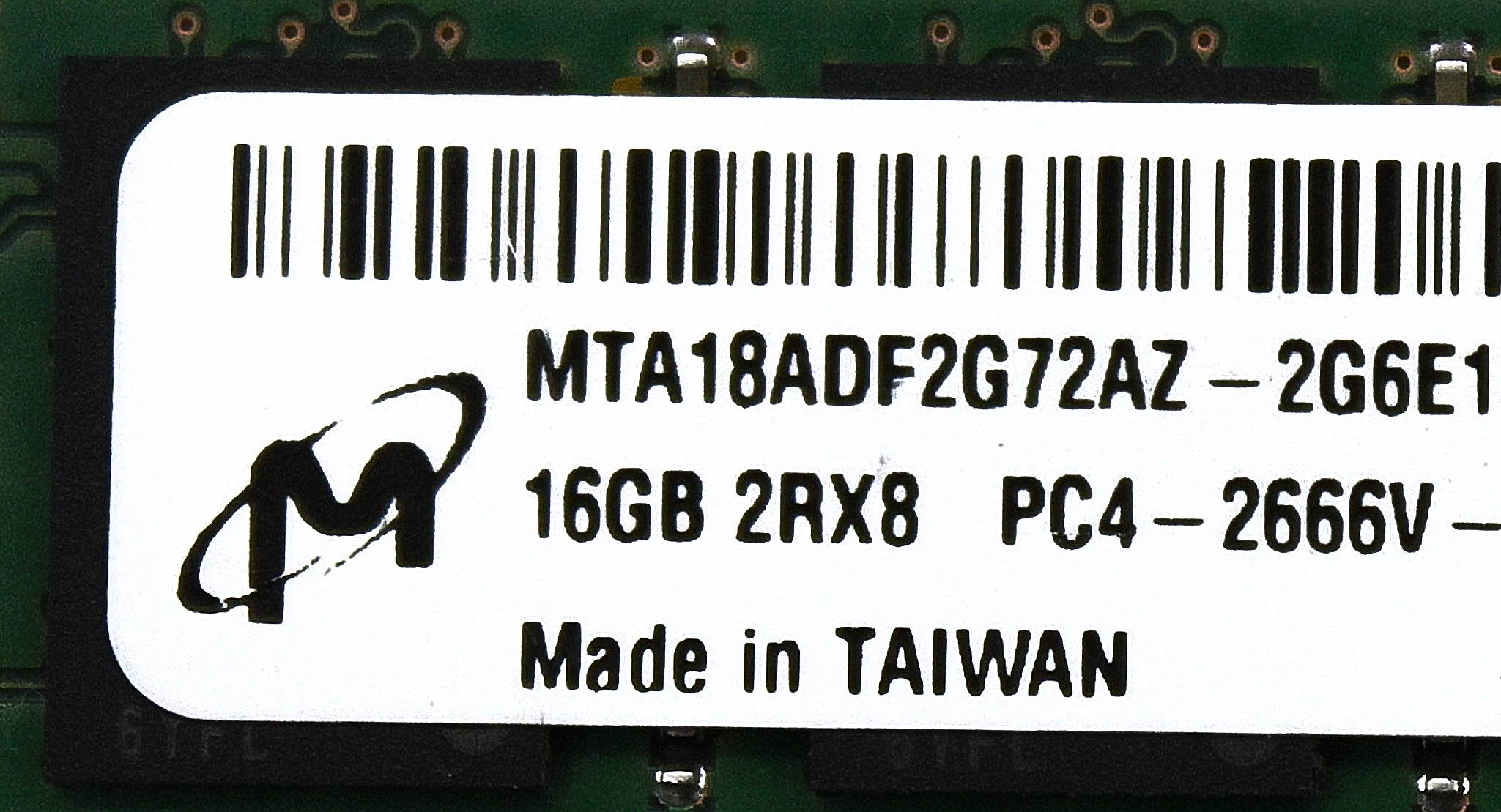Micron 16GB DDR4-2666 VLP Memory - Rear View | Alo Tech Solutions