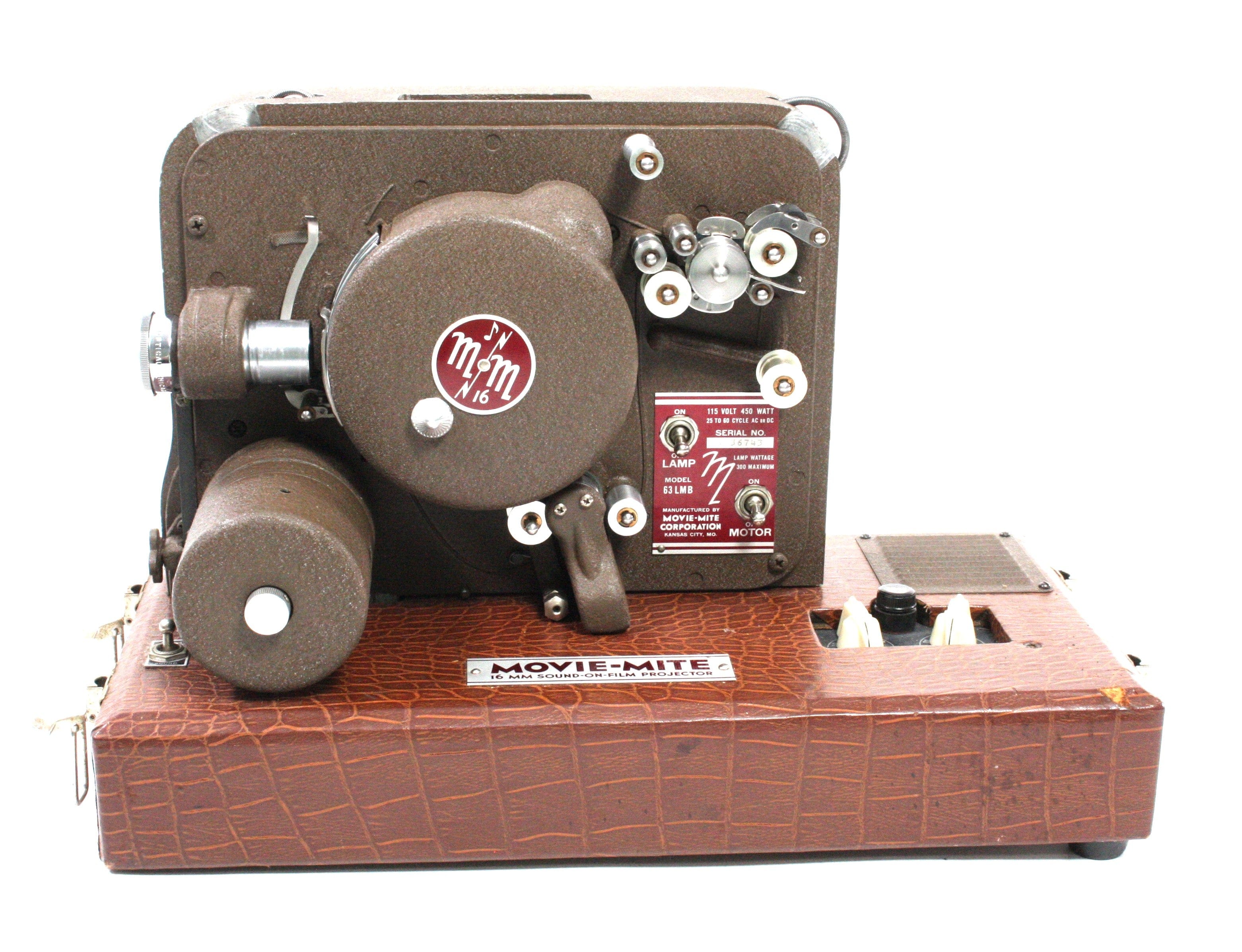 Movie-Mite 16mm Sound-on-Film Art Deco Projector Model 63 LMB