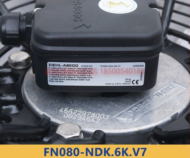 FN080-NDK.6K.V7 ZIEHL-ABEGG Axial Fan 3~400V 0.29 /0.18kW 0.8/0.37 A