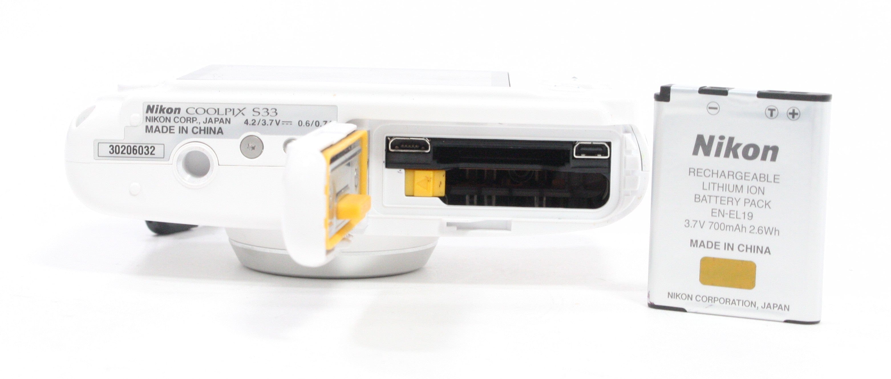 Nikon Coolpix S33 Waterproof Digital Camera (White)