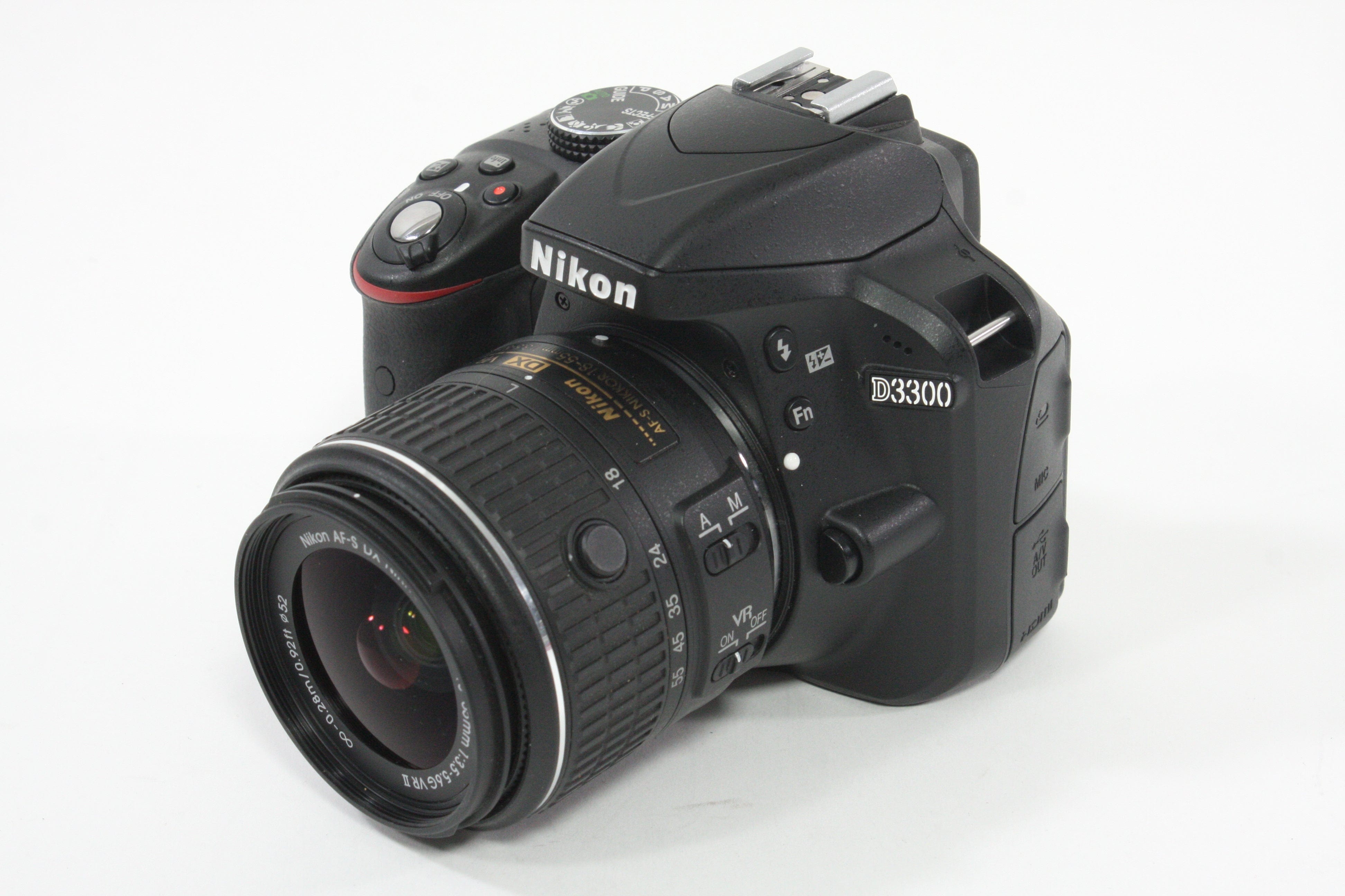 Nikon D3300 with 18-55mm f/3.5-5.6 VR GII DX Lens - Shutter Count 582