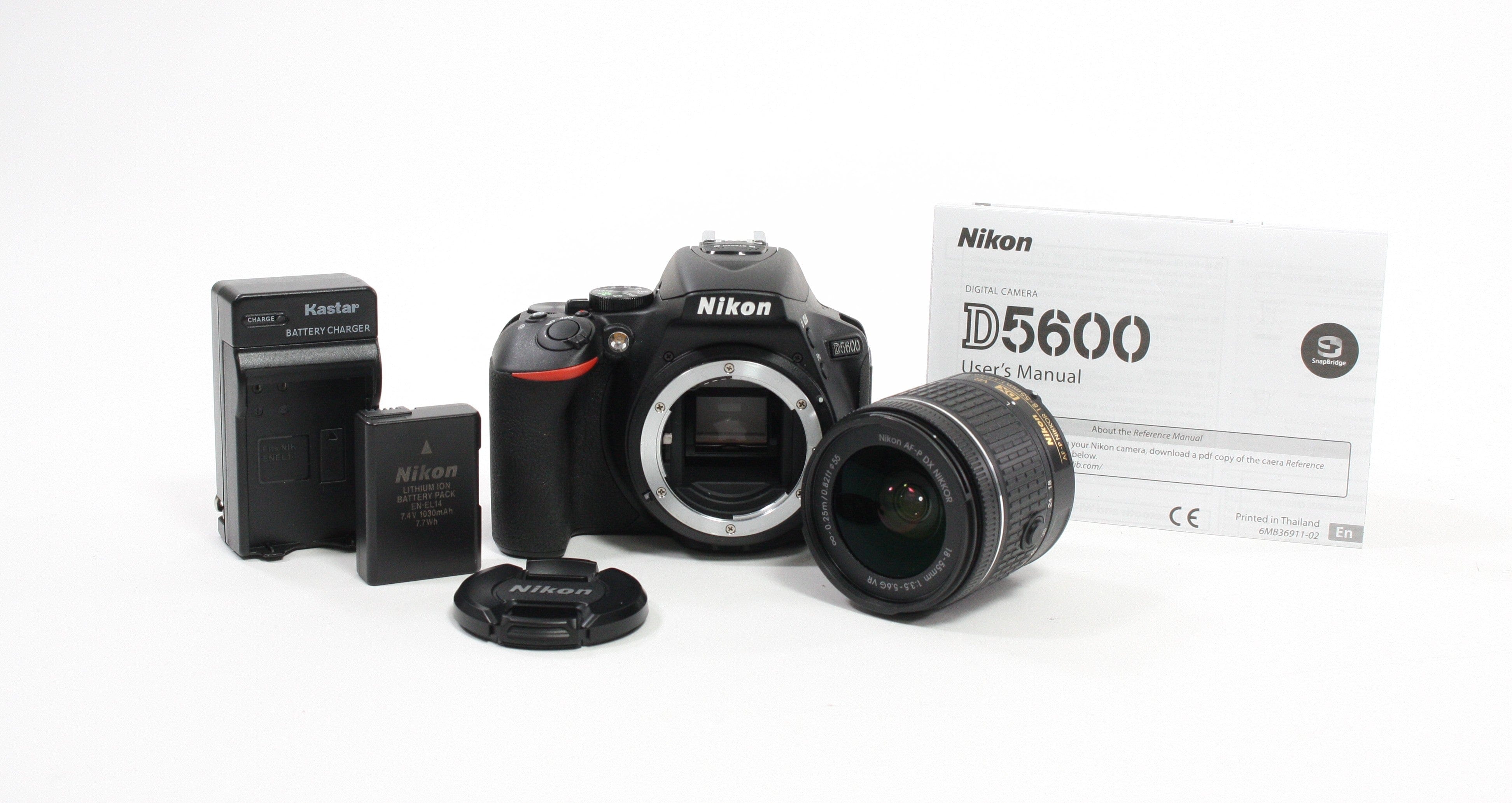 Nikon D5600 Digital SLR Camera with 18-55 f/3.5-5.6G VR Lens Shutter Count 521