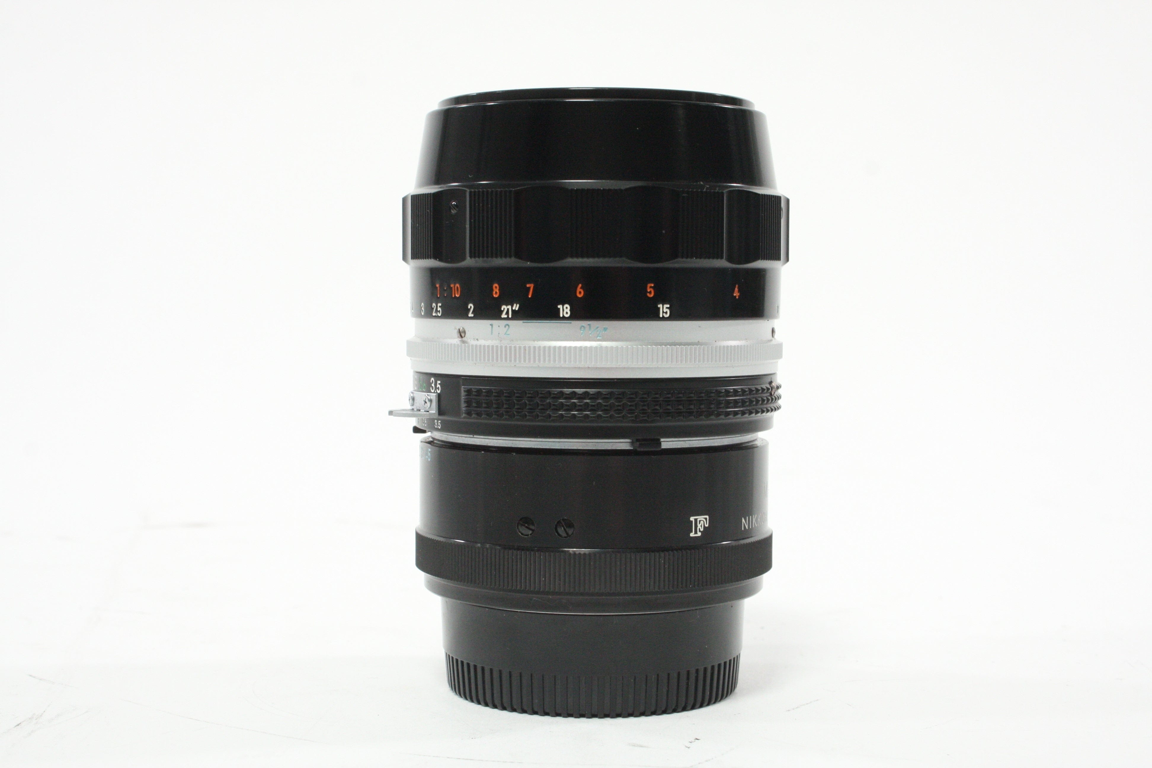 Nikon Nippon Kogaku 55mm f/3.5 Micro-Nikkor AI Lens for Nikon F with Adapter