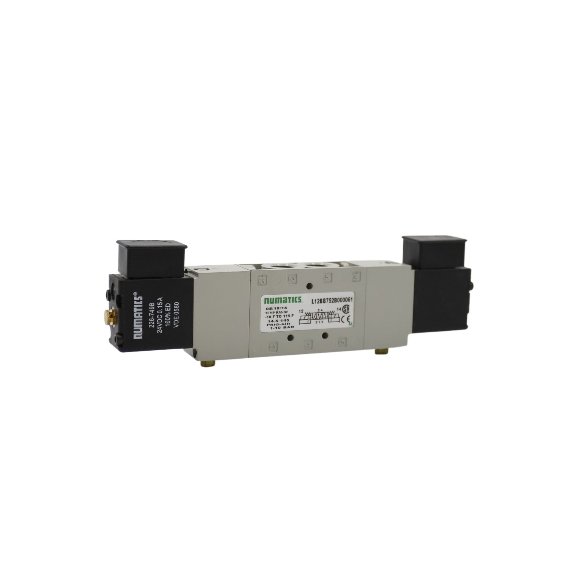 Numatics | Aventics Solenoid Pilot Valve L1 Series 4/2 CTR, 1/4 in FNPT | L12BB752B000061
