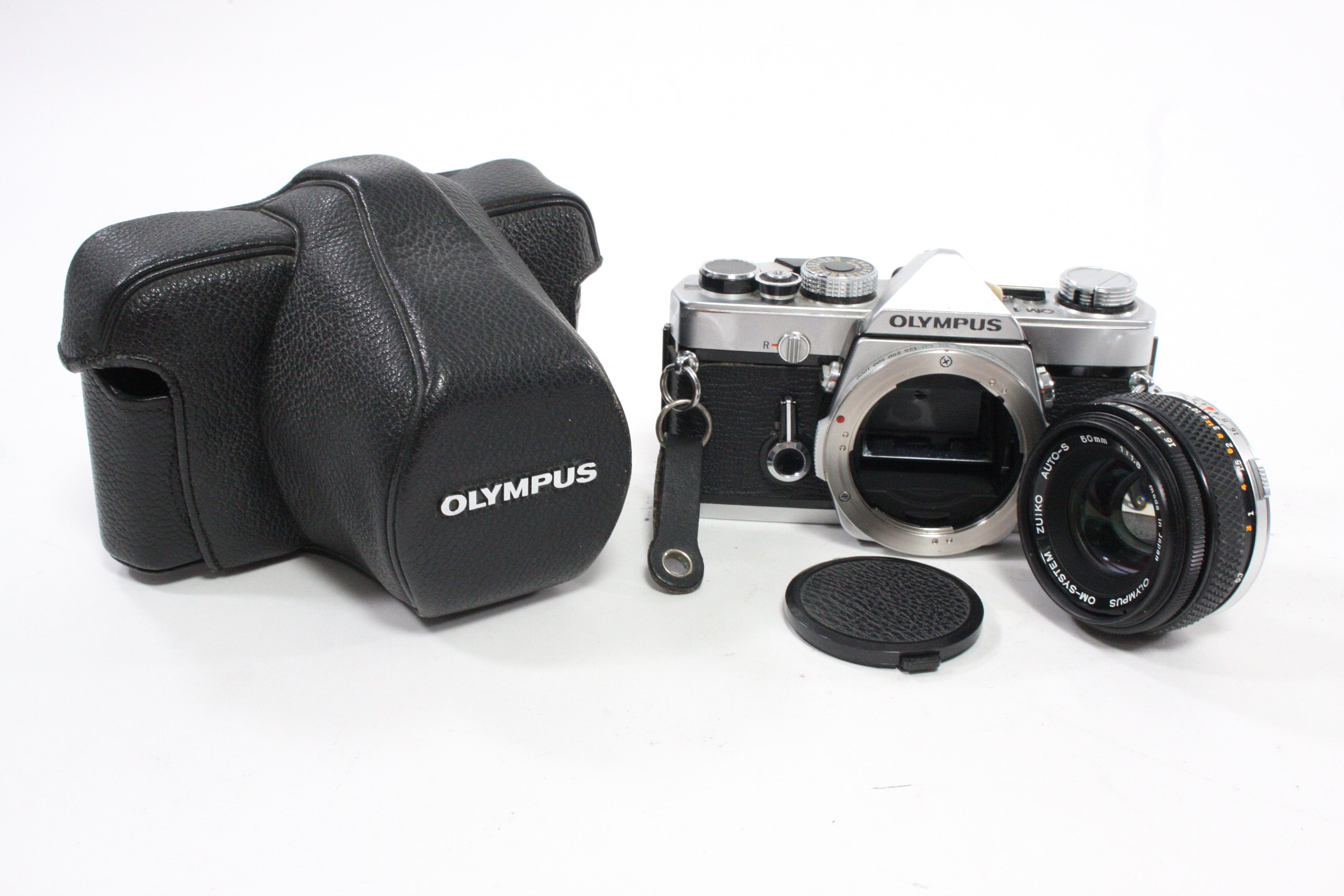 Olympus OM-1 35mm SLR Camera with a 50mm f/1.8 Lens with Case
