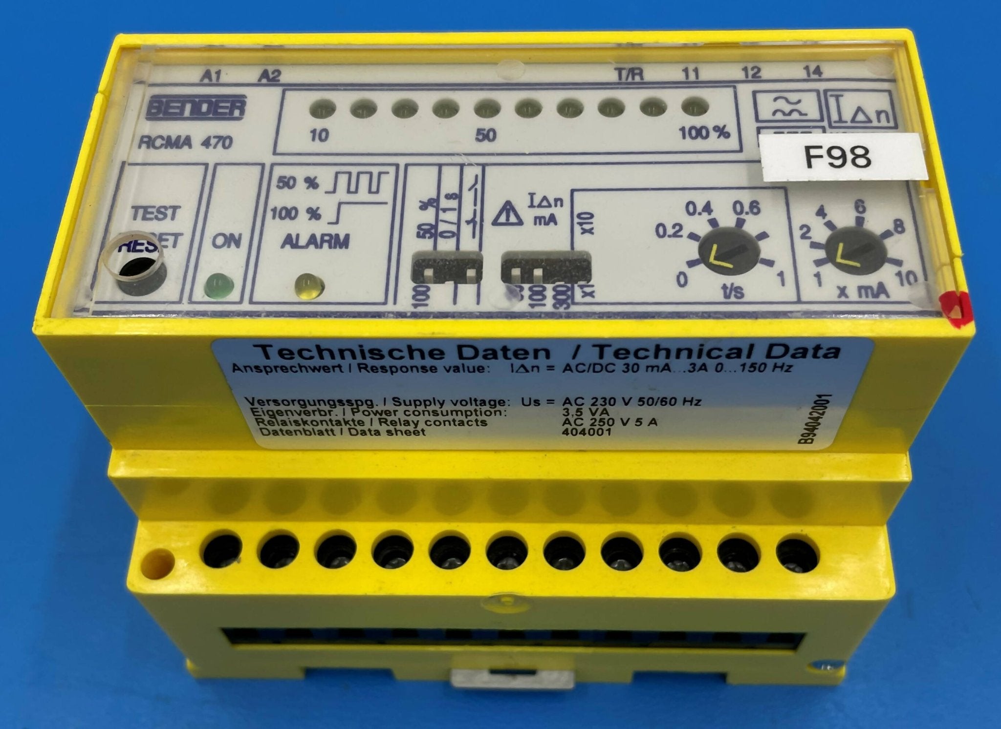 OVER-CURRENT RELAY F98 (3085115/03085115/RCMA470LY SIEMENS