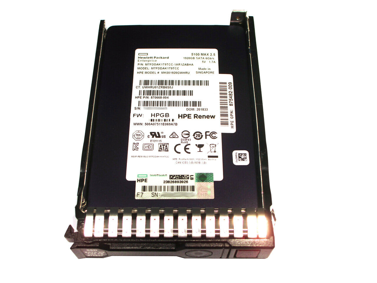 P04478-X21 HPE 1.92TB SATA 6Gbps Read Intensive DS 2.5-Inch Solid State Drive with Smart Carrier