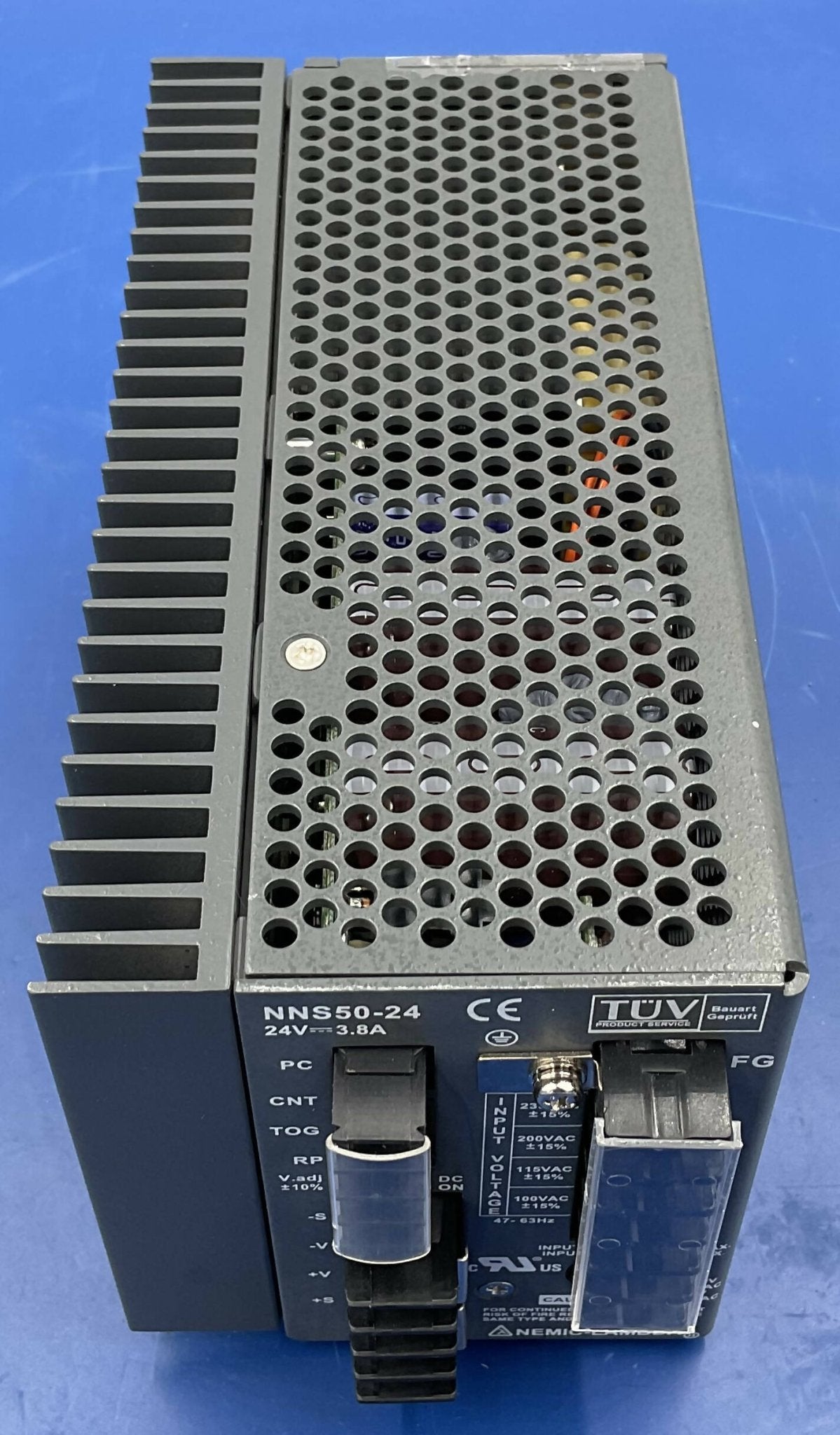 Nemic-Lambda NNS50-24 - 24V 50W Power Supply Medical Grade Side View | Alo Tech Solutions