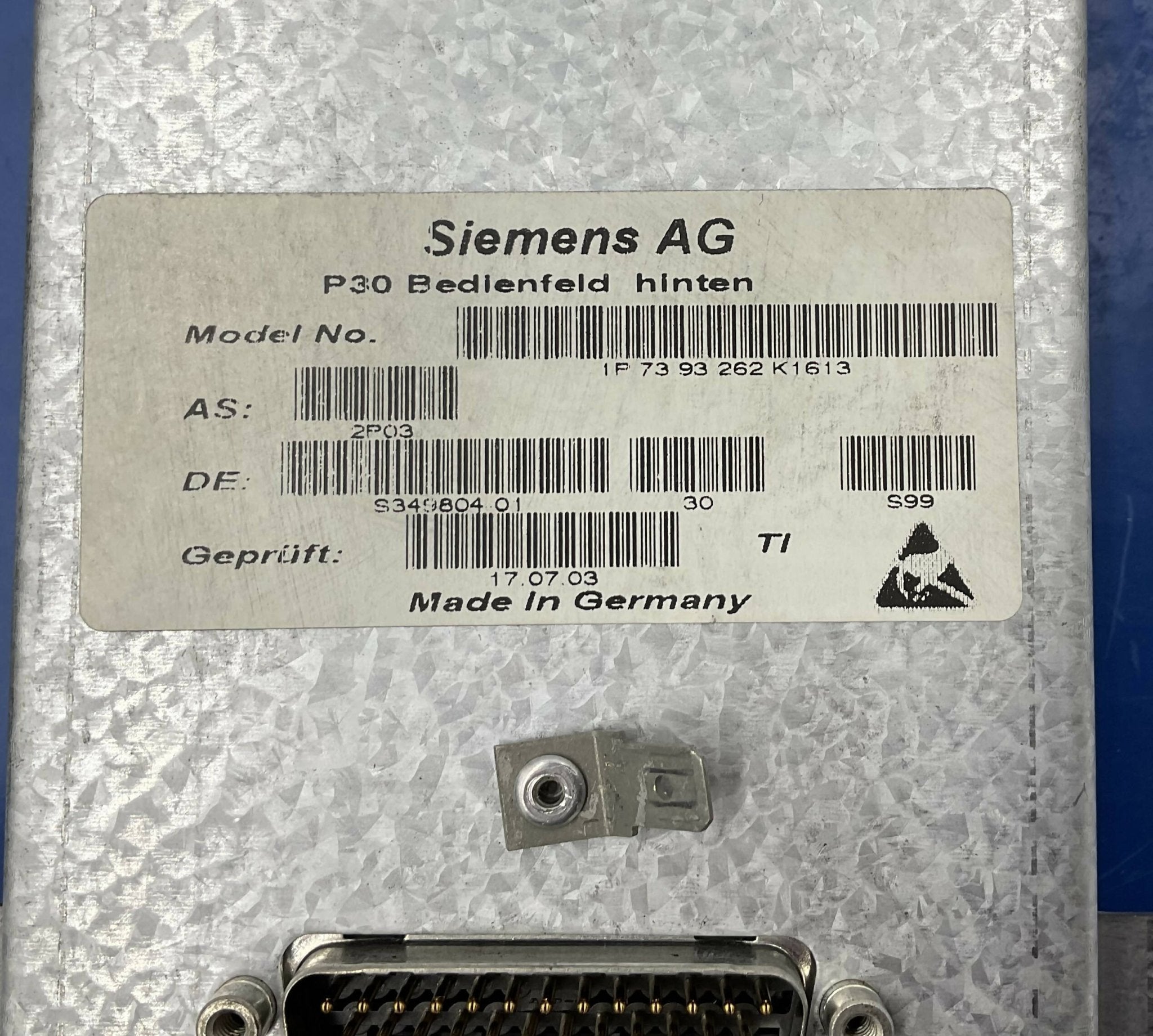 Siemens 7393262 - Rear Control Panel X-Ray System Connector | Alo Tech Solutions