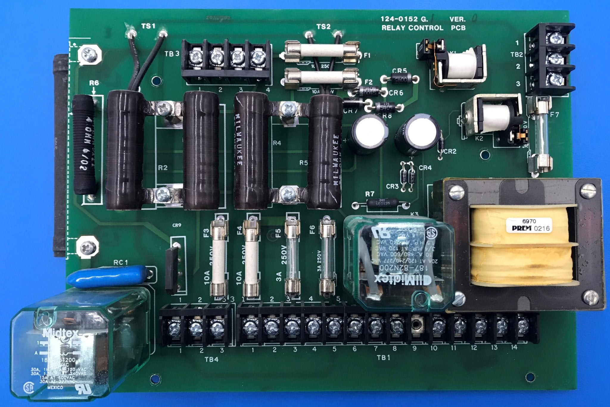 Relay Control Board (124-0152 G.1 Gendex/Del Medical