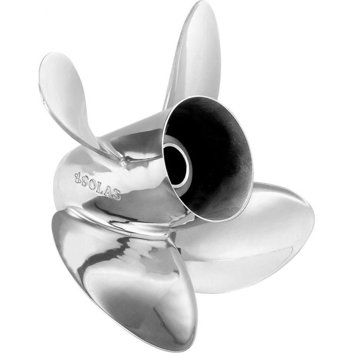 Solas 9553-143-17 Rubex HR4 Propeller, Stainless Steel Interchangeable Hub, 4-Blade, RH 14.25 x 17"