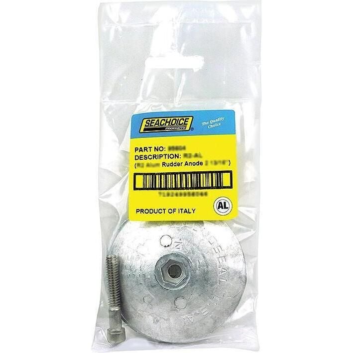 Seachoice 95607 Rudder & Trim Tab Anode w/Allen Screw, Aluminum, Model R3, Size 3-3/4" dia. x 1/2"