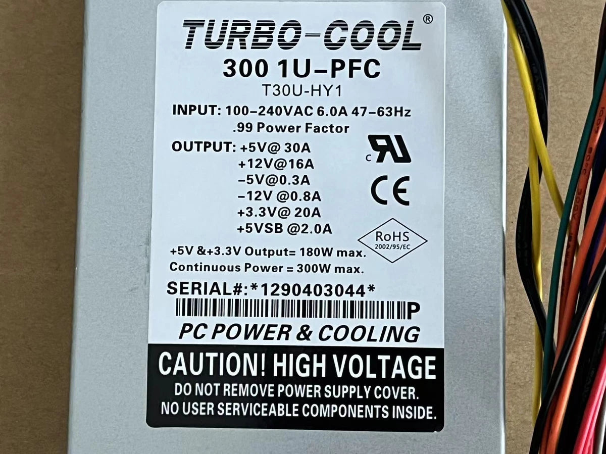 For TURBO-COOL 300 1U-PFC T30U-HY1 For EDGE System Dedicated Power Supply 300W/-
