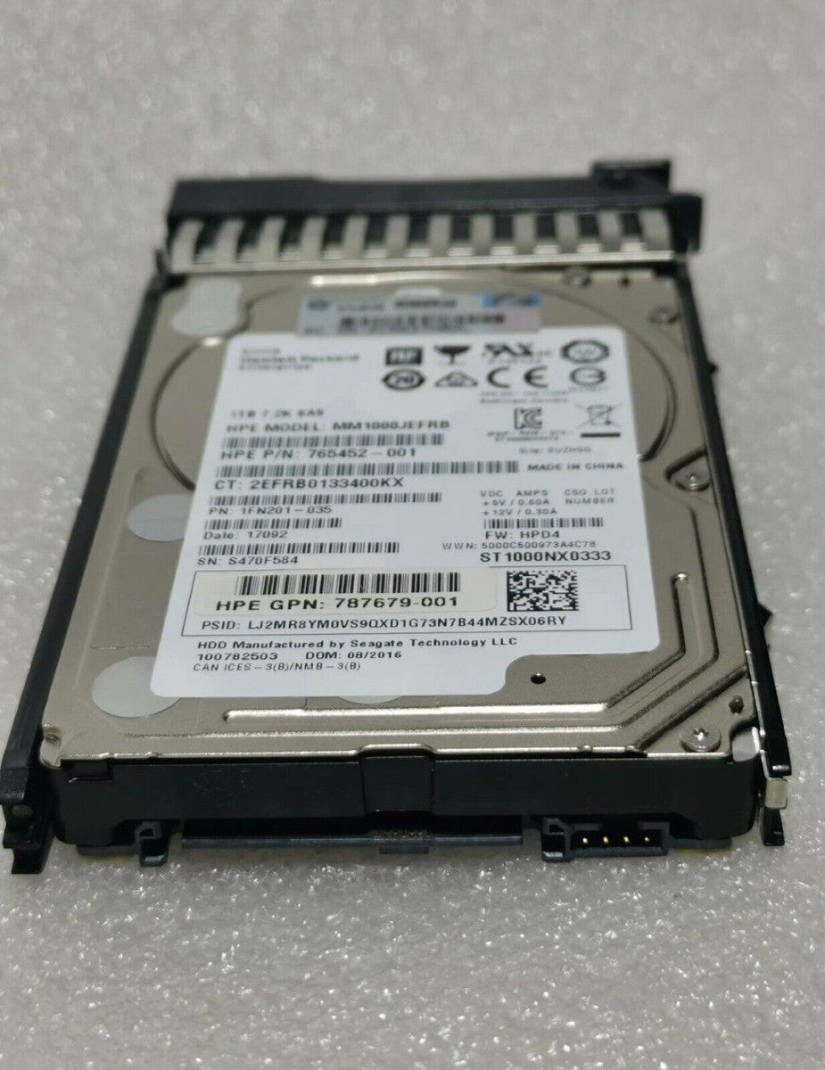 HPE MSA 1TB 787652-001 12Gb/s SAS 7.2K 2.5" 512E MIDLINE HARD DRIVE J9F50A HDD