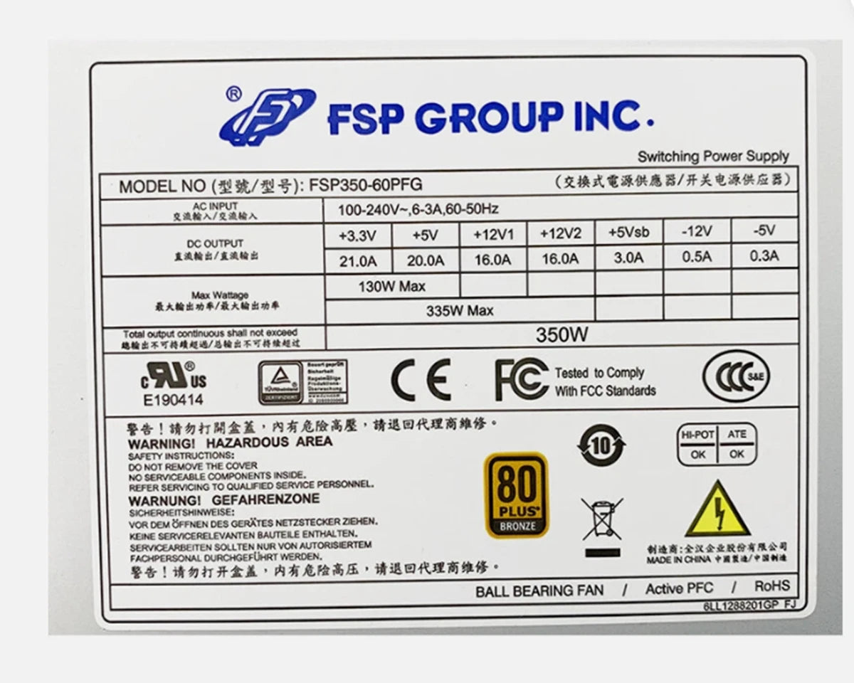 One Brand New FSP FSP350‑60PFG Power Supply 350 W