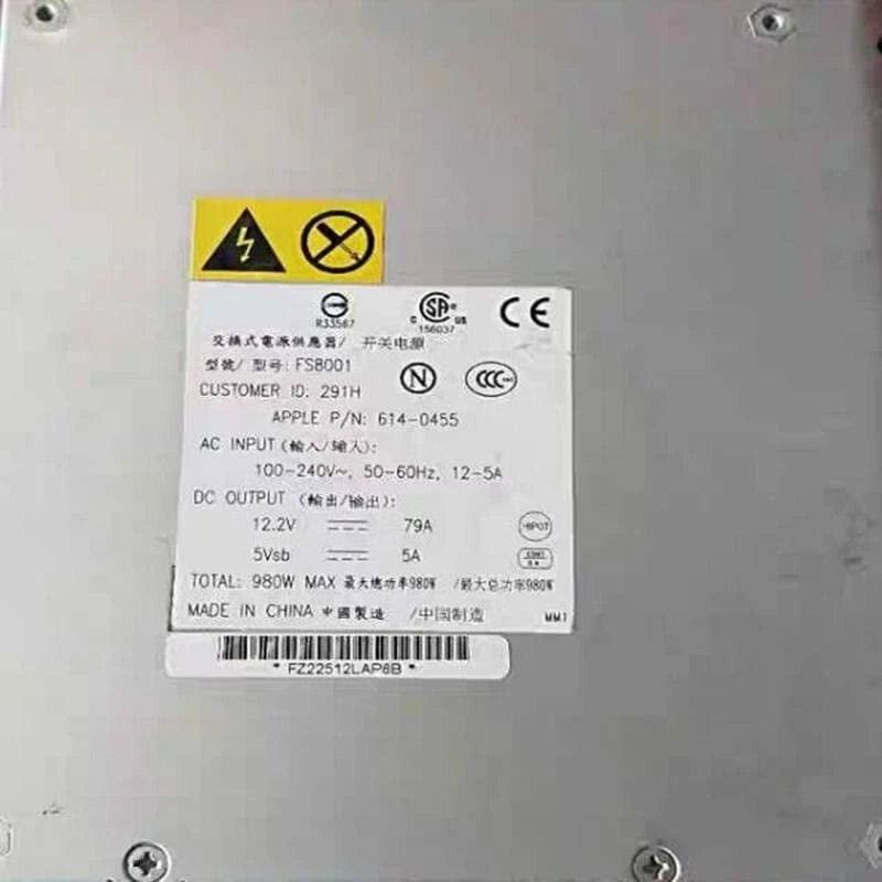 DPS-980BB-2 A 614-0454 661-5449 A1289 for Mac Pro 980W Apple Power Supply