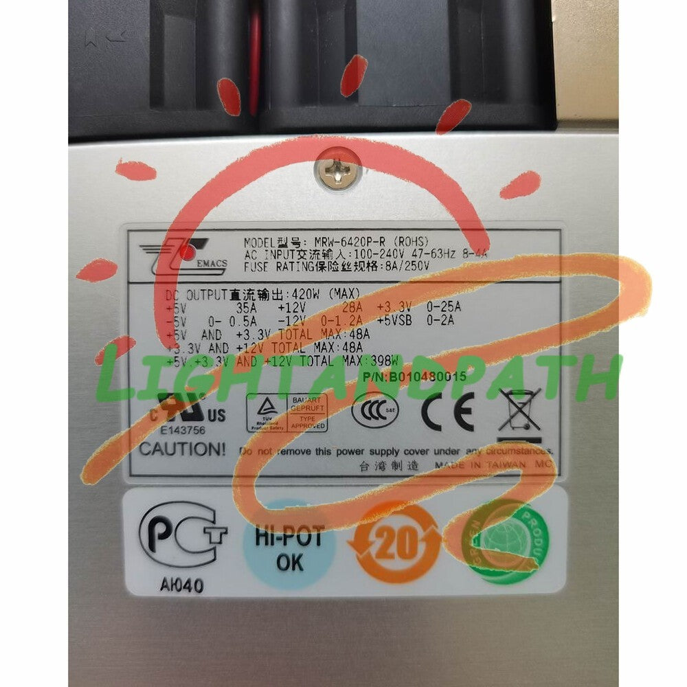 Zippy Emacs MRW-6420P-R Redundant Power Supply Module 420W #Li