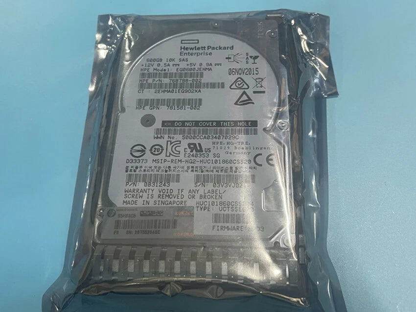 HP 781516-B21 600GB 12G SAS 10K SFF 2.5" SC HDD 781577-001