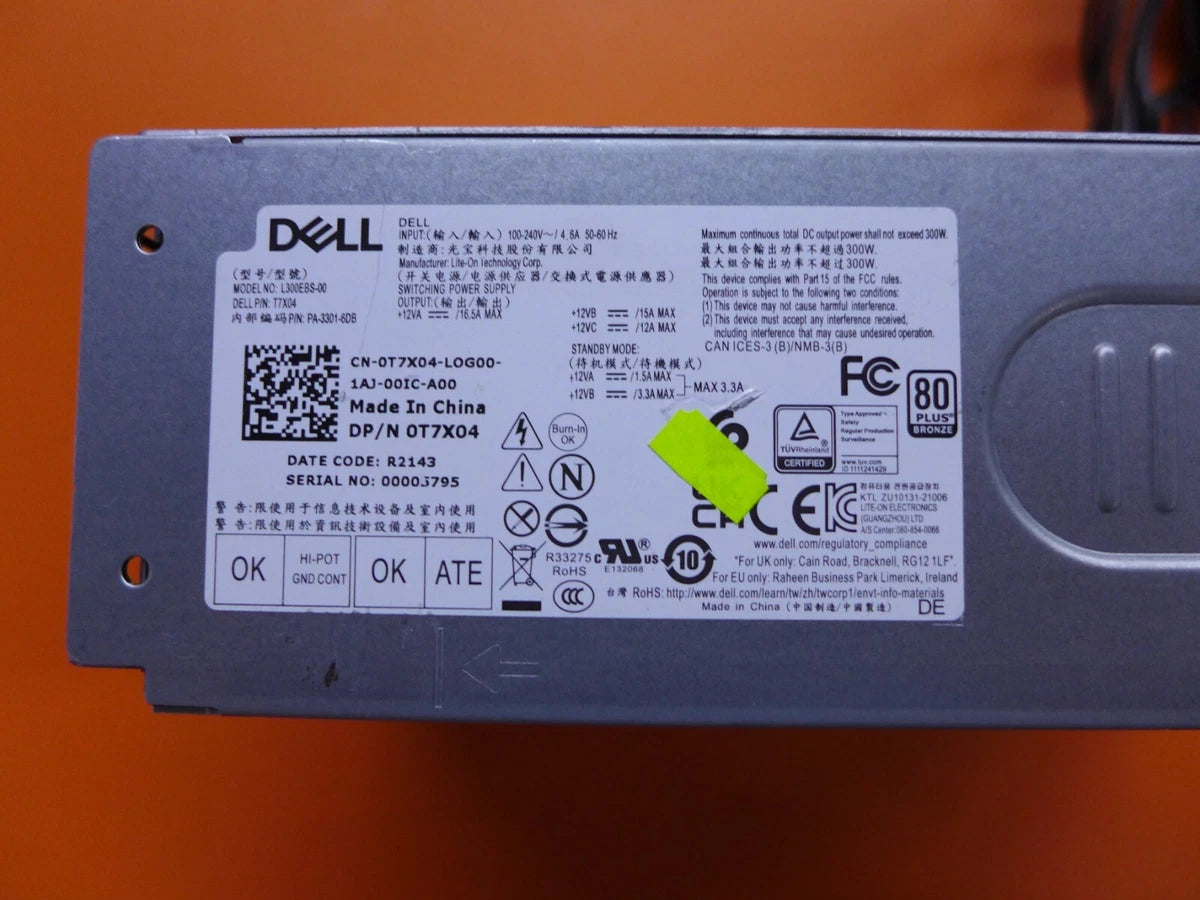 Genuine Dell Inspiron 3910 300W Power Supply L300EBS-00 T7X04