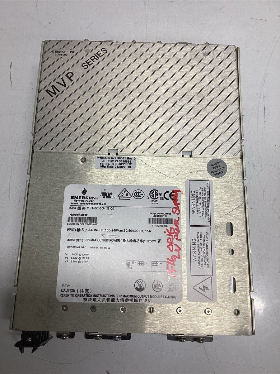 Emerson MVP Series MP1-3C-3G-1G-00 Power Supply 1200W R-988