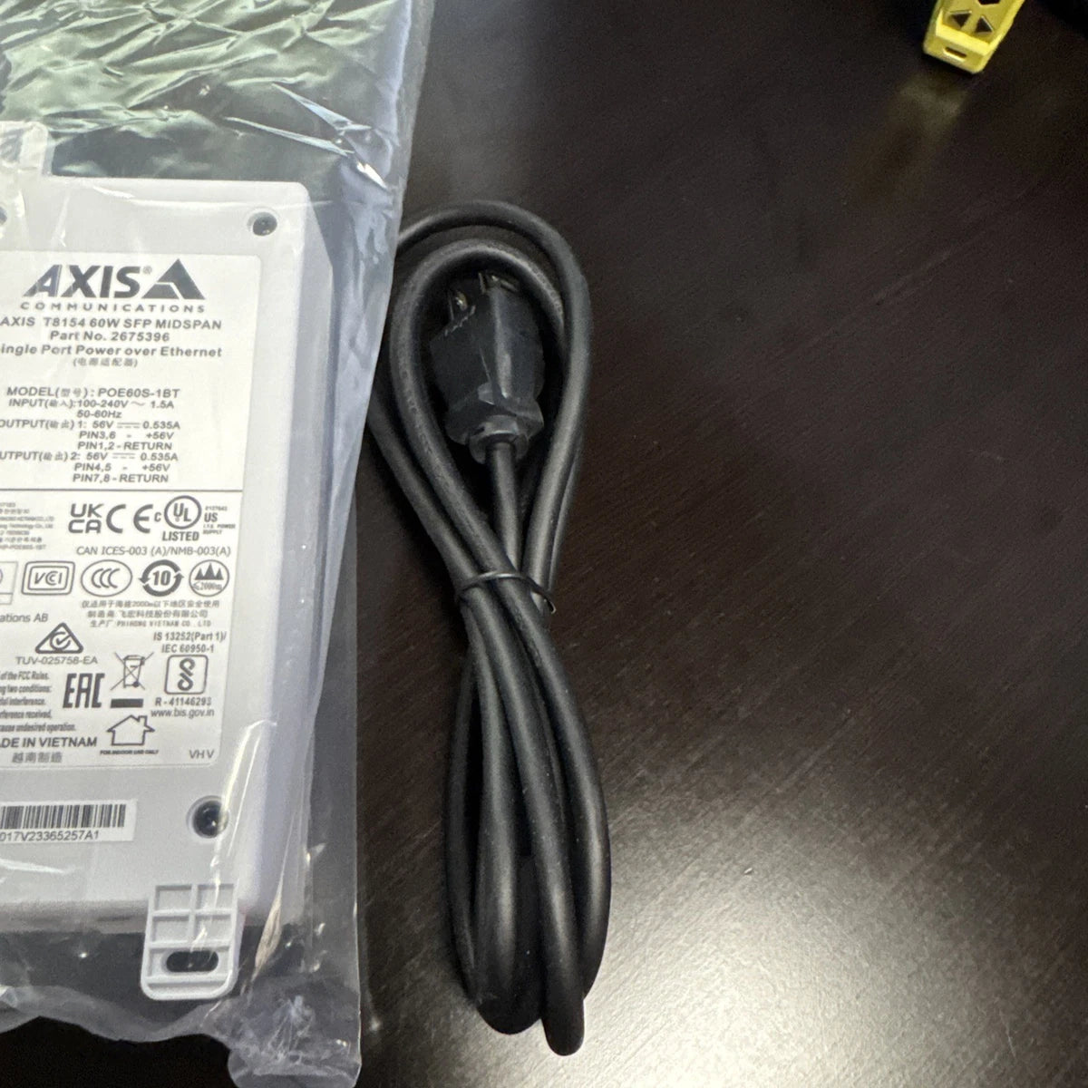 AXIS COMMUNICATION, 5901-001-01, T8154 60W SFP MIDSPAN, POE60S-1BT 56V, Free Shi