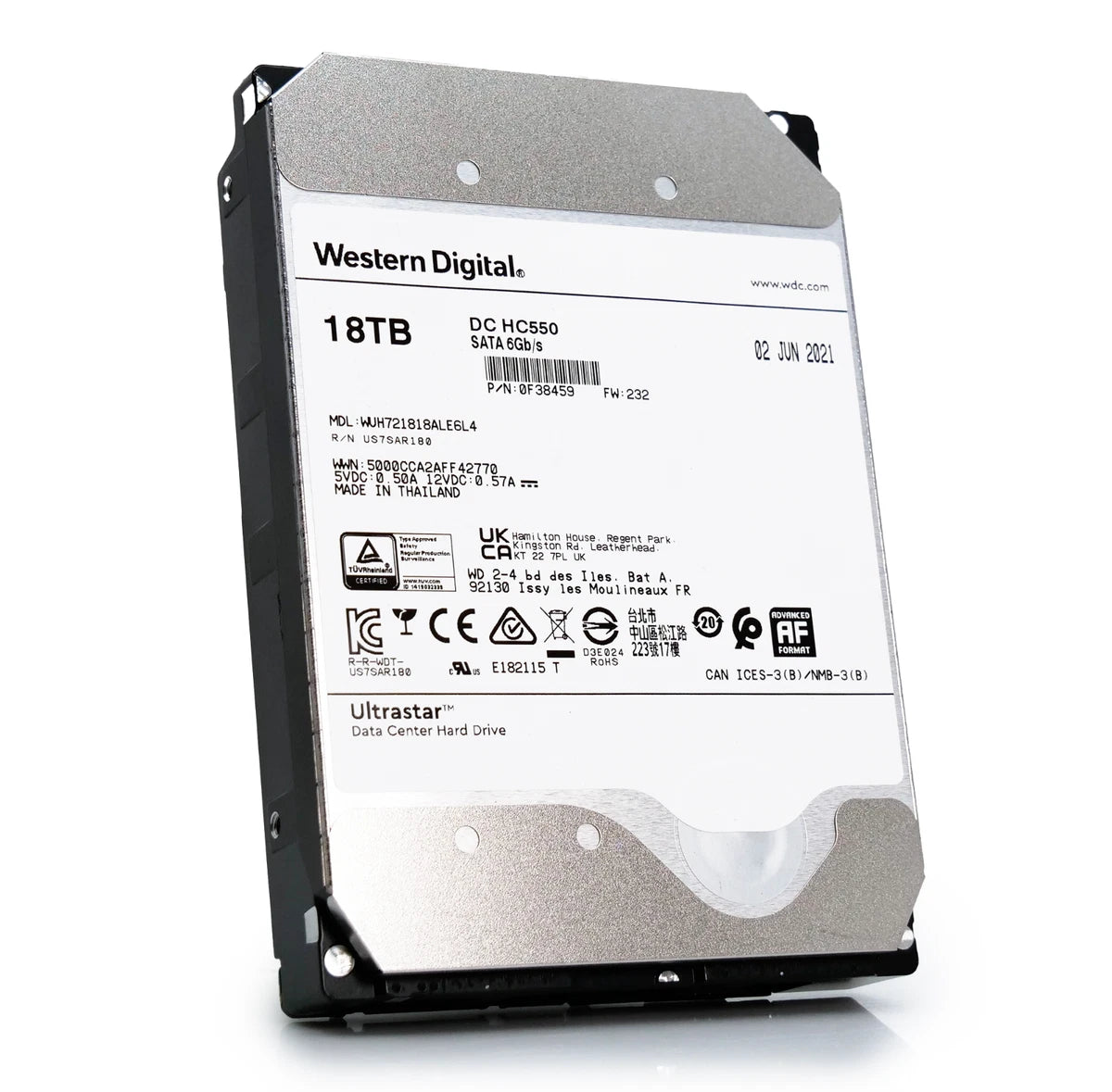 WD Ultrastar DC HC550 18TB 7.2K SATA 6Gb/s 3.5" HDD - WUH721818ALE6L4 0F38459