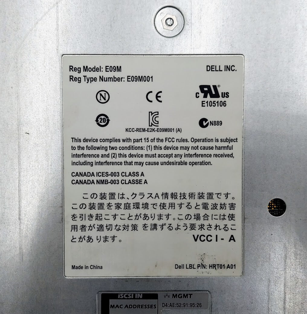 DELL EQUALLOGIC E09M001 E09M CONTROL MODULE TYPE 11
