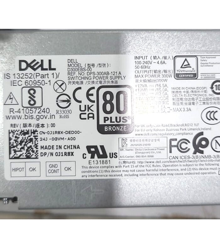 Dell Ins 3910 V3991 PowerEdge T150 300W Power Supply D300EBS-00 J1R8X 3XY3J