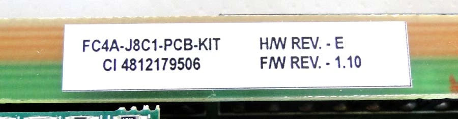 FCAA-J8C1-PCB-KIT Circuit Board HW Rev E, FW Rev 1.10 Power Supply/Control Mod