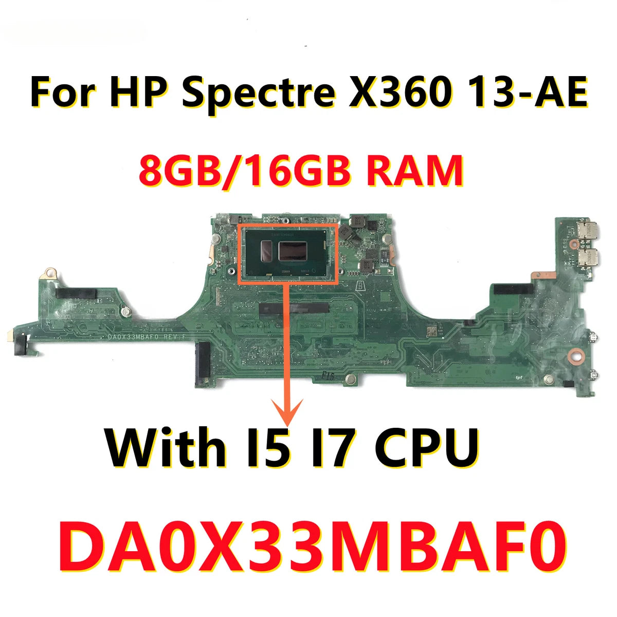 For HP Spectre X360 13-AE AE012DX Motherboard i5/i7-8th Gen CPU 8GB/16GB RAM