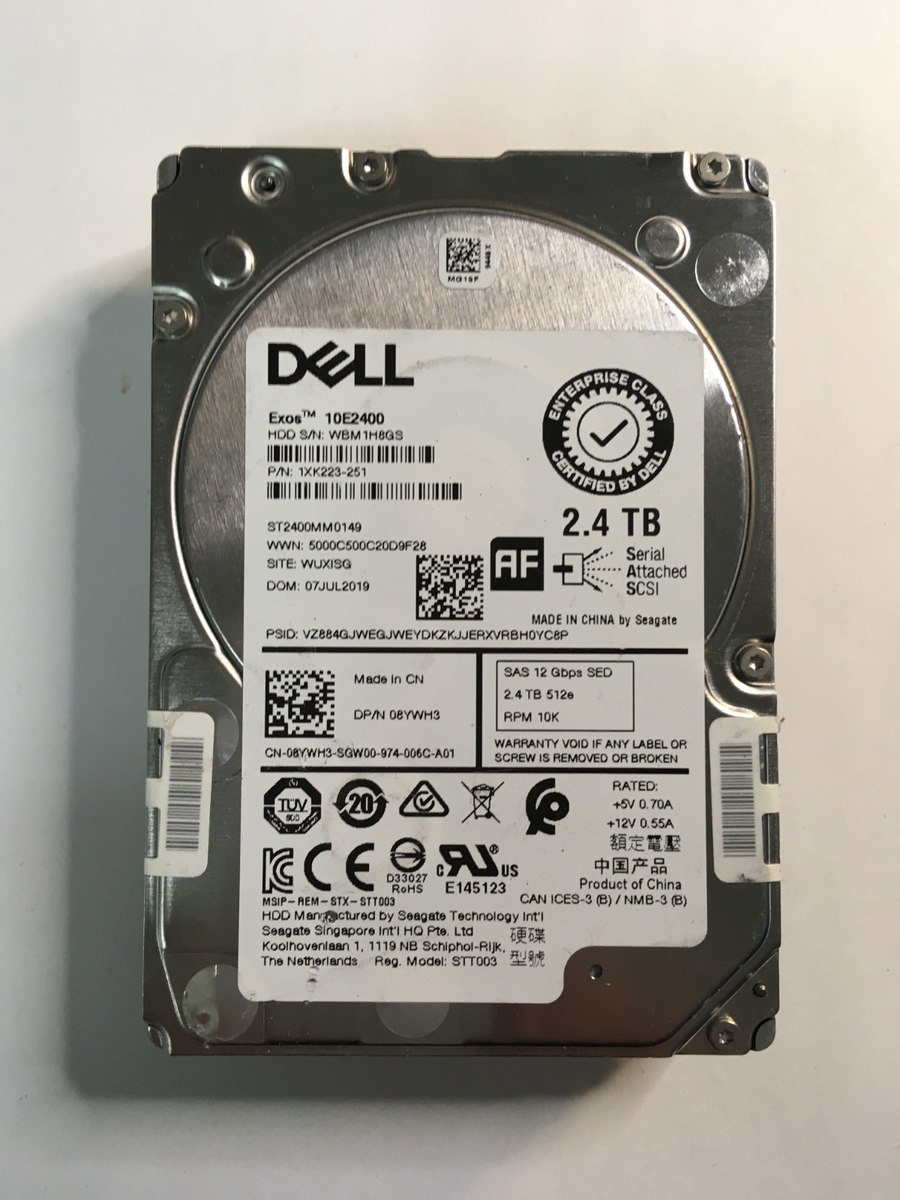*LOT OF 19* DELL 2.4TB 10K 12Gb/s 2.5" SAS ST2400MM0149 DP/N 08YWH3 *512 FORMAT