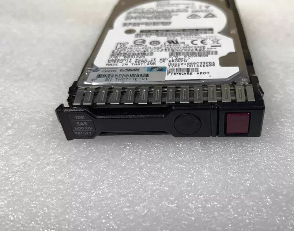 781577-001 HPE 600GB 12G SAS 10K 2.5" SFF SC HD RENEW OPEN
